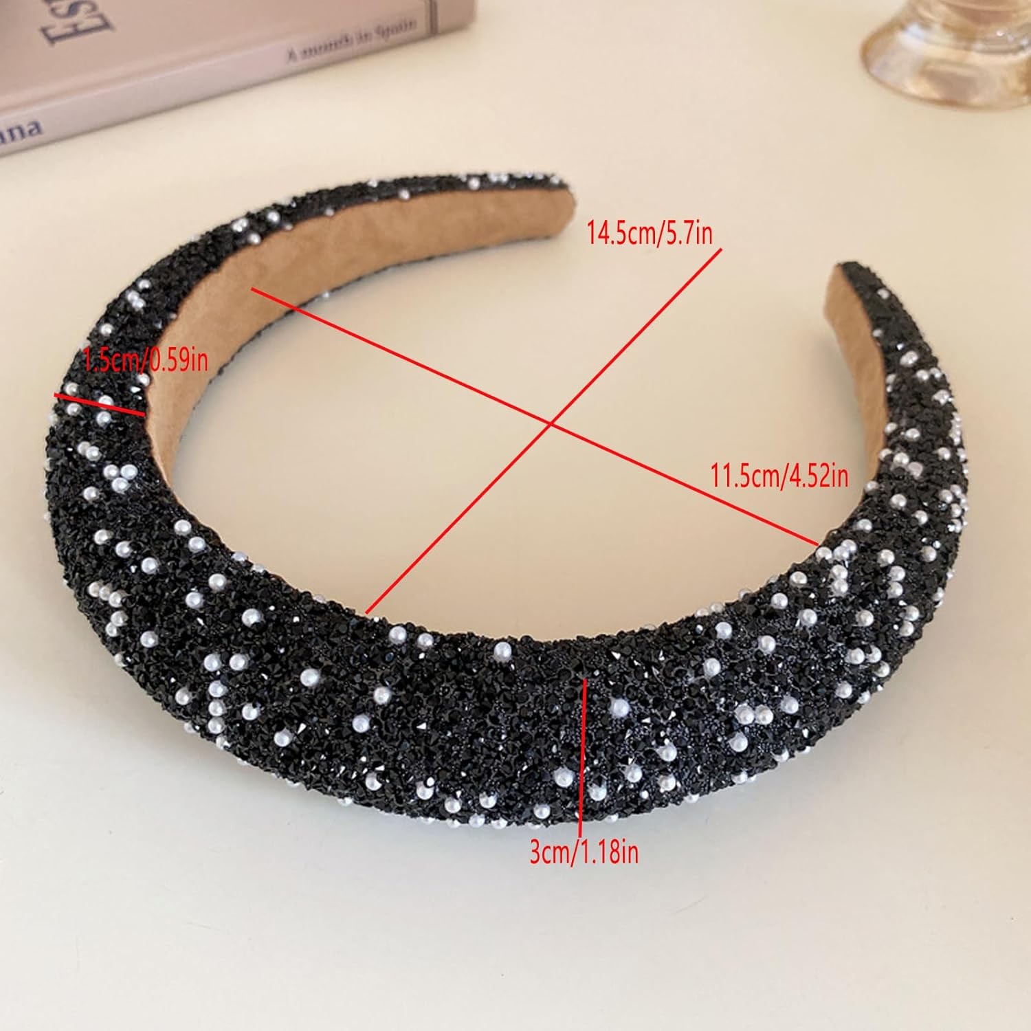 AWOCAN Rhinestone Headbands for Women Diamond Bling Rhinestone Wide Hairband ... - Picture 9 of 13