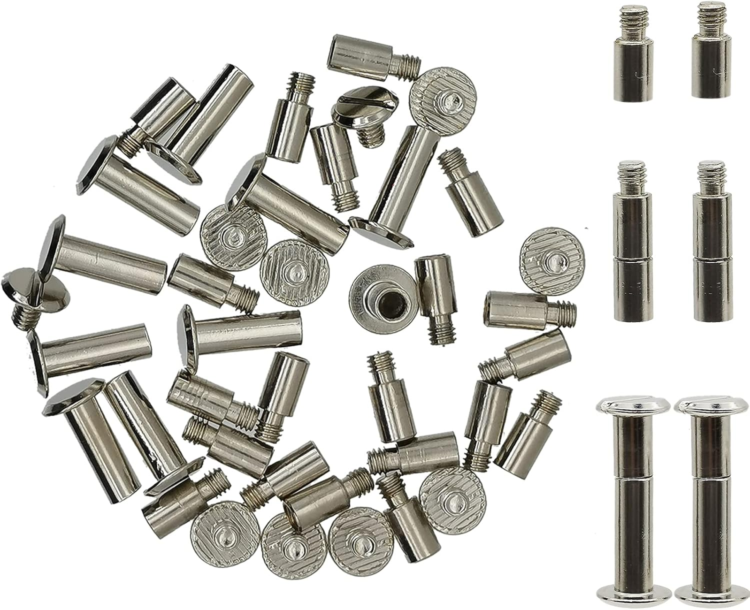 30 Pack Chicago Screws and Extention Posts for Binding Extending Scrapbook Photo
