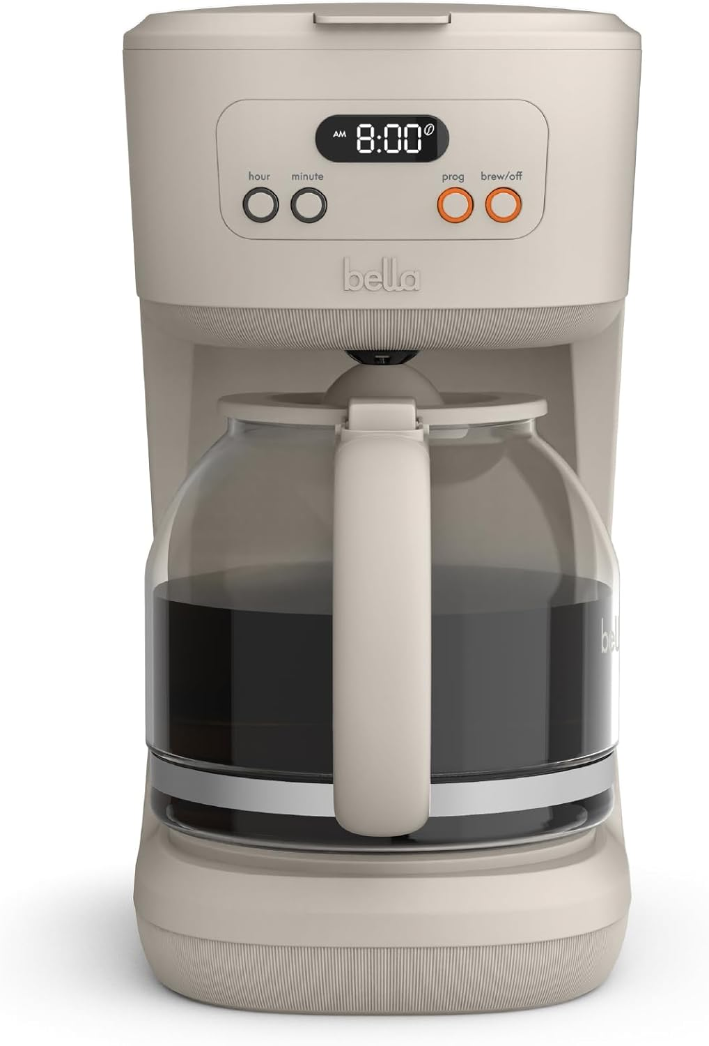 12 Cup Programmable Coffee Marker, Reusable Dishwasher Safe Accessories, Easy LCD Diaply, Auto Shutoff, 900 Watt, Oatmilk