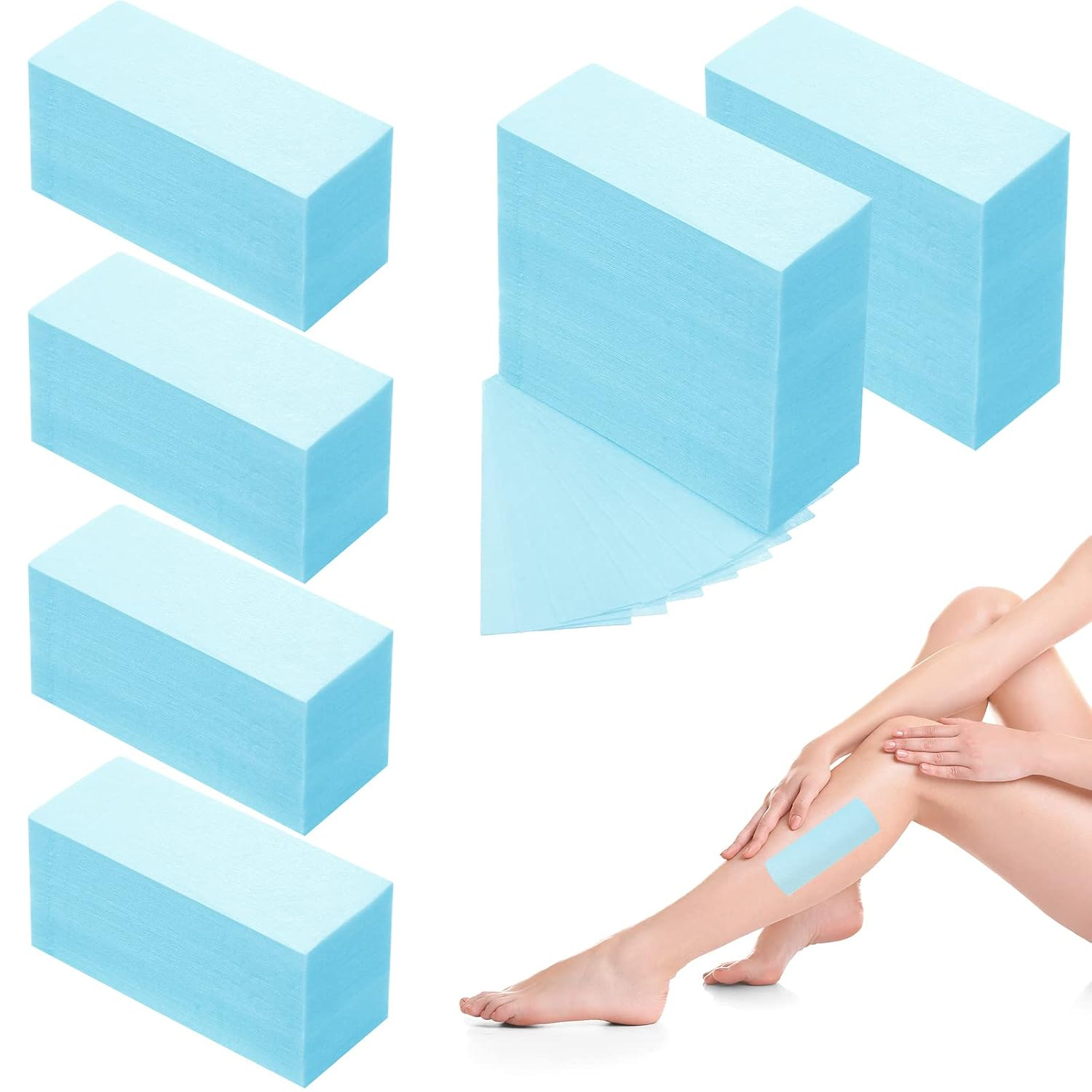 400 Pack Non-Woven Wax Paper Strips for Facial Leg Chest Body Hair Removal