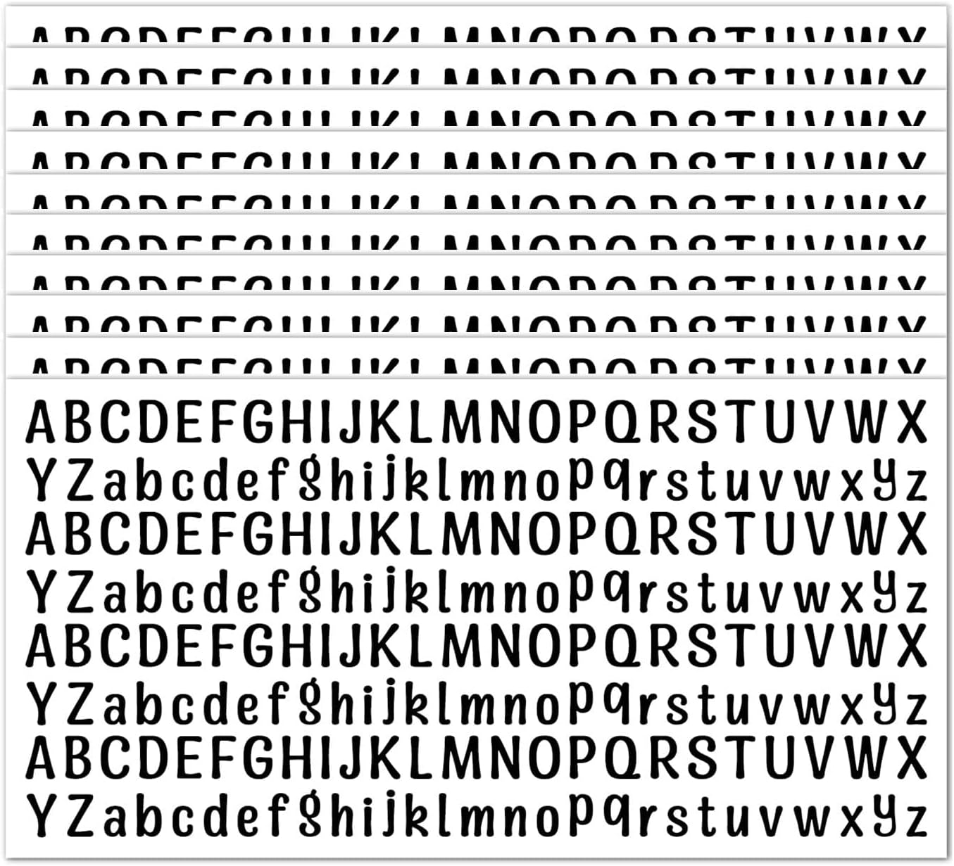 10 Sheet Small Letter Stickers, 1/2 Inch Self Adhesive Alphabet Stickers, Cute Vinyl Letter Stickers for Arts Crafts Outdoor Sign Poster Windows Doors Mailboxes Car Truck - Black
