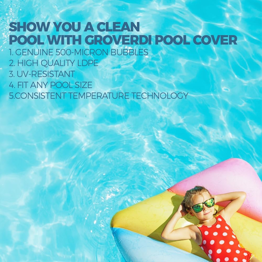 Groverdi Pool Cover 500 Micron Bubble Blanket Heavy Duty Outdoor Swimming Rec... - Picture 9 of 17