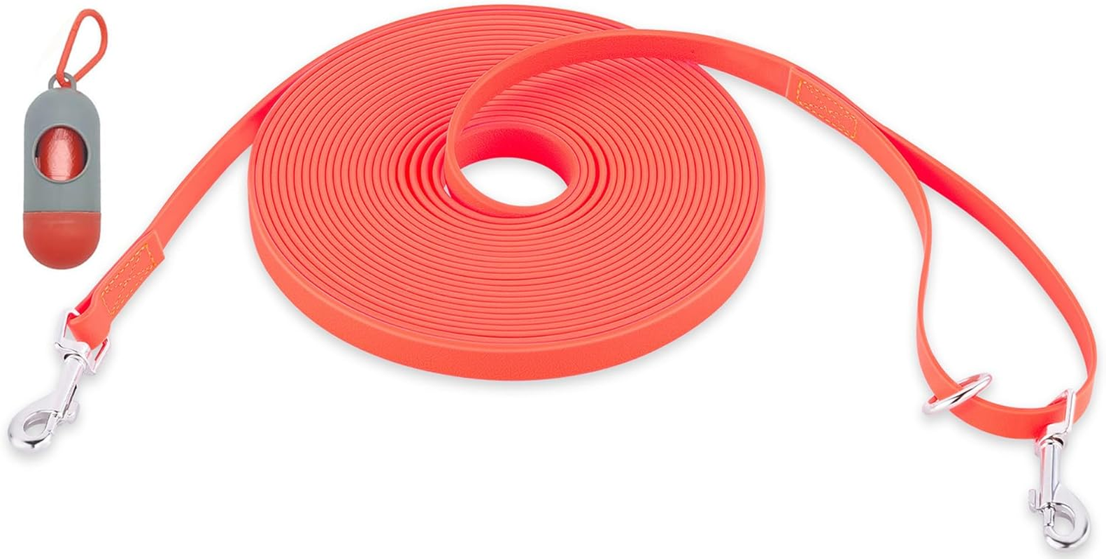 Waterproof Long Leash for Dogs Training 16FT/30FT/50FT, Long Dog Leash Heavy Duty,Dog Lead for Large Medium Small Dogs Outside Walking, Playing, Camping, or Yard(Orange 30FT)