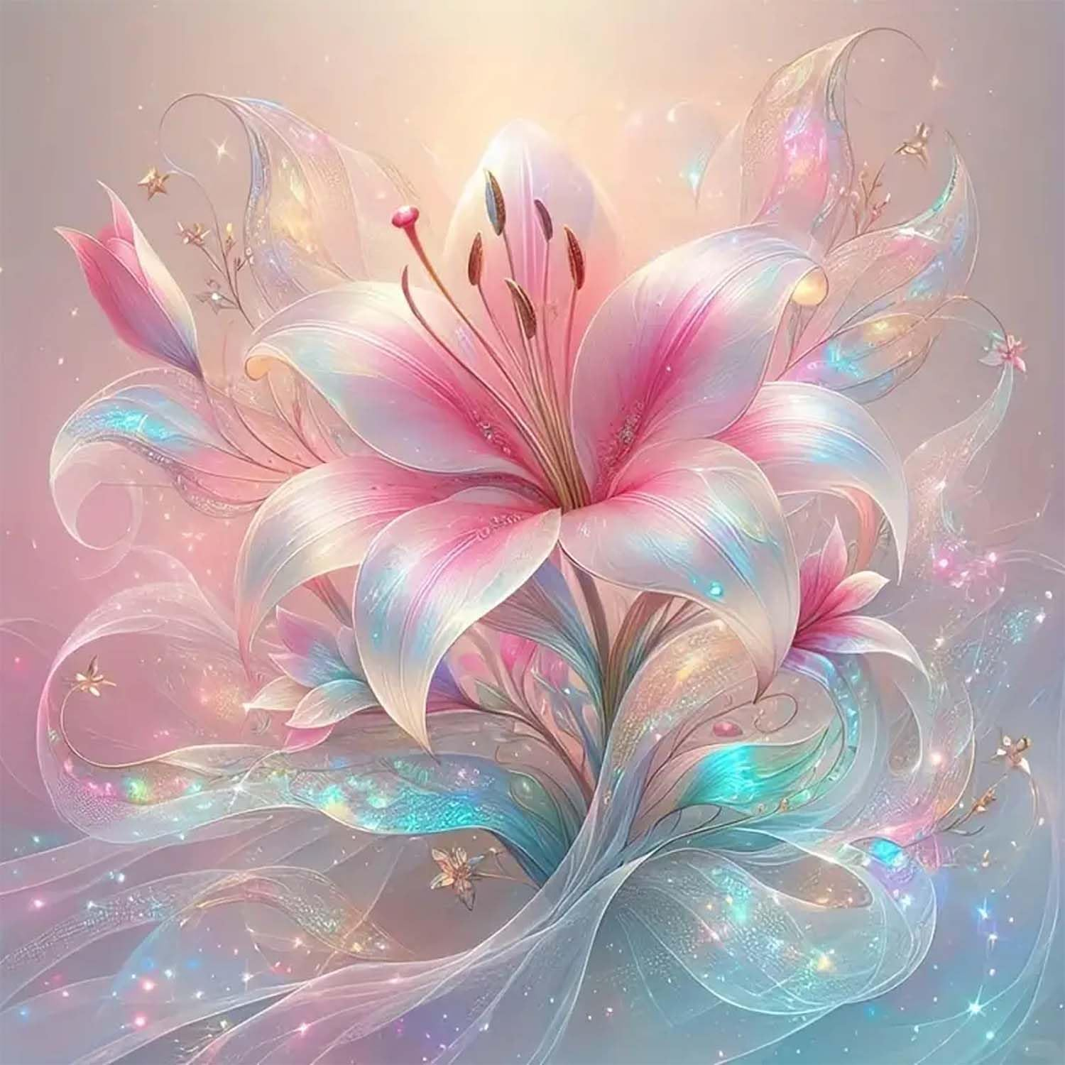 5D Diamond Painting Kits for Adults,Pink Flowers Diamond Art Kits for Adults Beg
