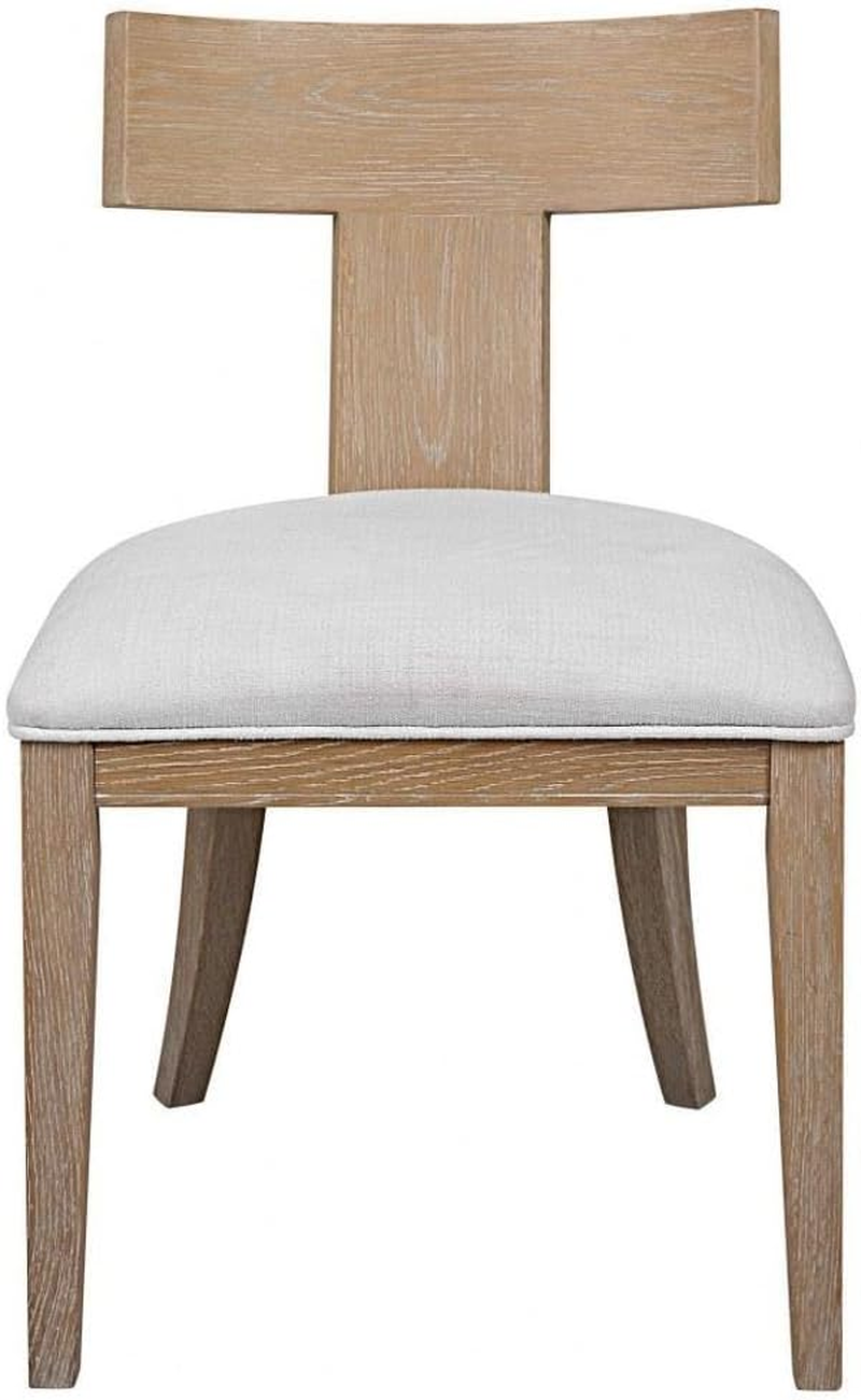Elegant Idris White Fabric Armless Chair by  for Modern Spaces