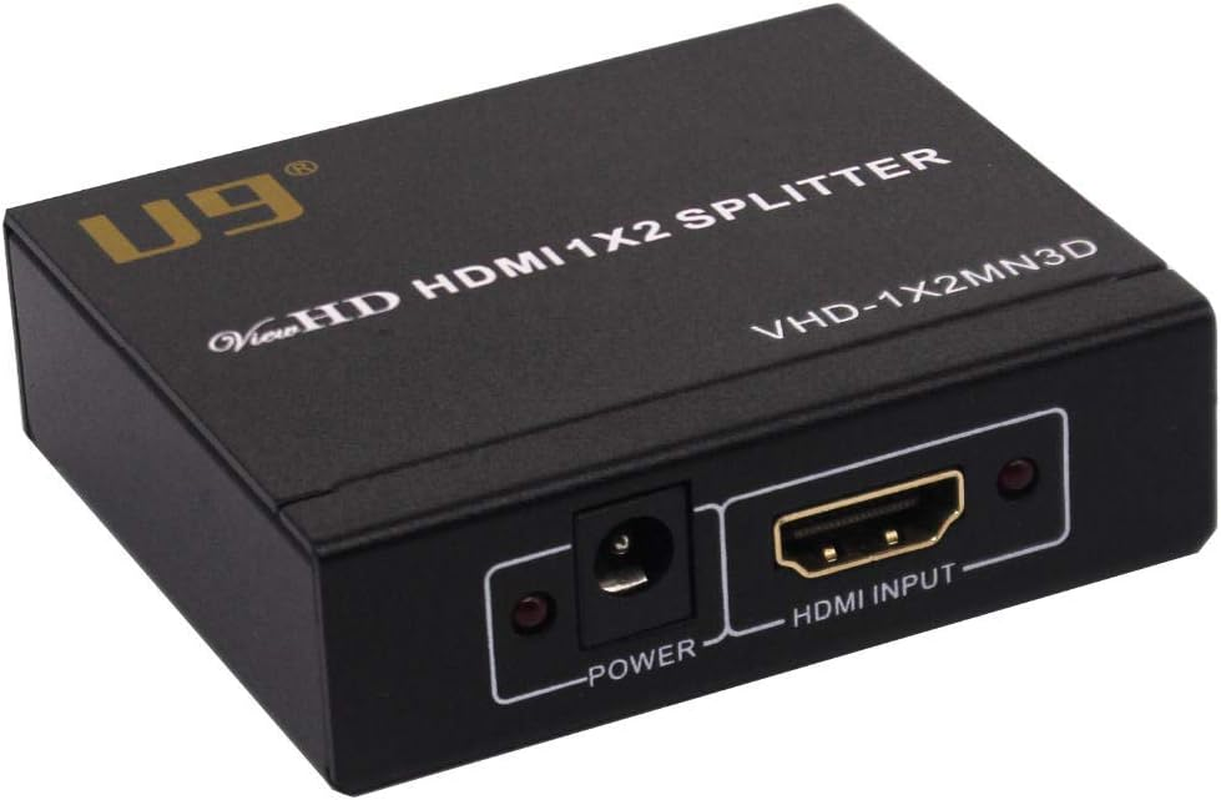 U9 Viewhd 2 Port 1X2 Powered HDMI 1 in 2 Out Mini Splitter for 1080P & 3D | Model: VHD-1X2MN3D