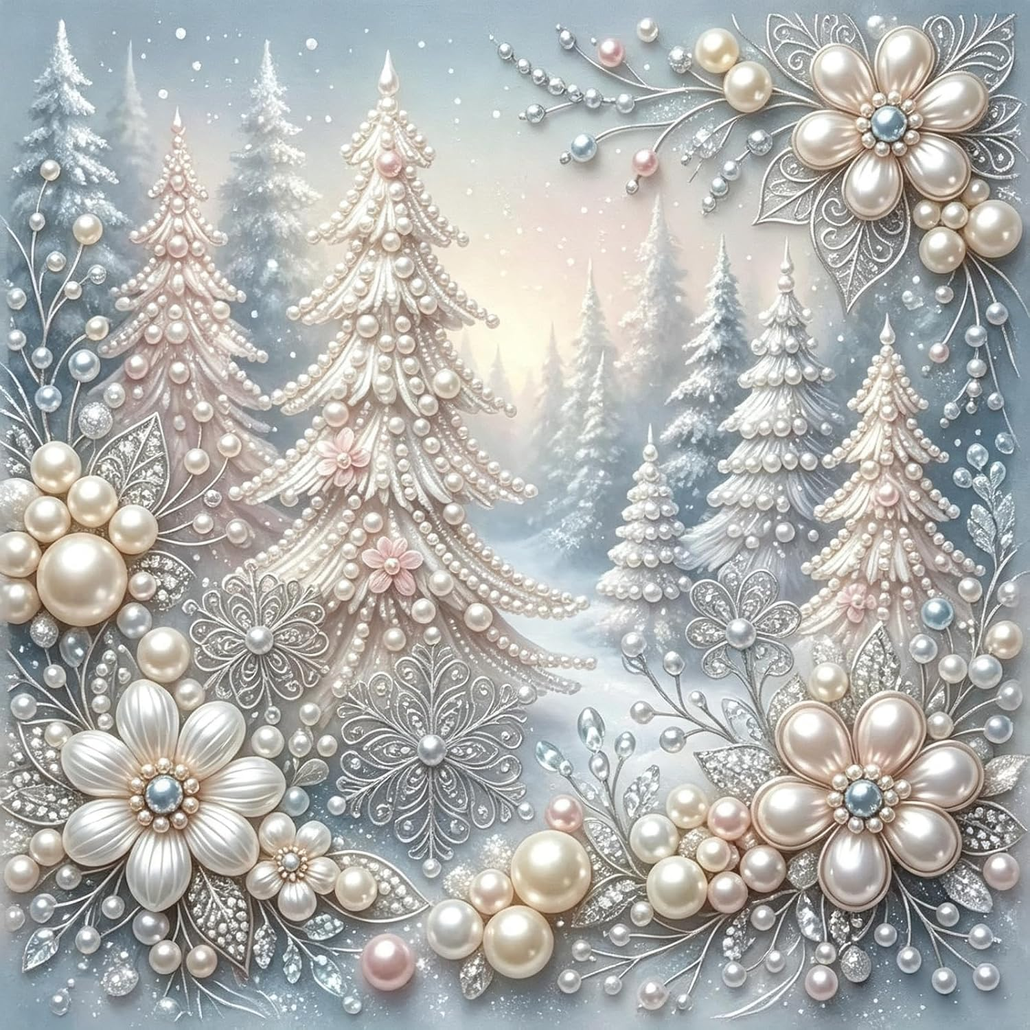 CHWGLFGG 5D Forest Pearl Diamond Art Kits for Adults Beginners 12X12Inch