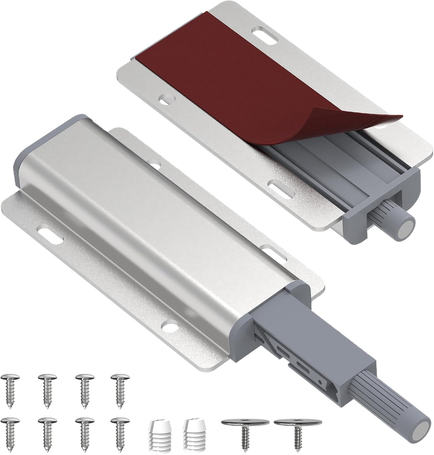 Push to Open Door Latch for Cabinet Door 2 Pack Magnetic Push Latches,Heavy Duty Touch Latch Hardware for Magnetic Touch Latches for Cabinet Drawer Wardrobe Kitchen Door