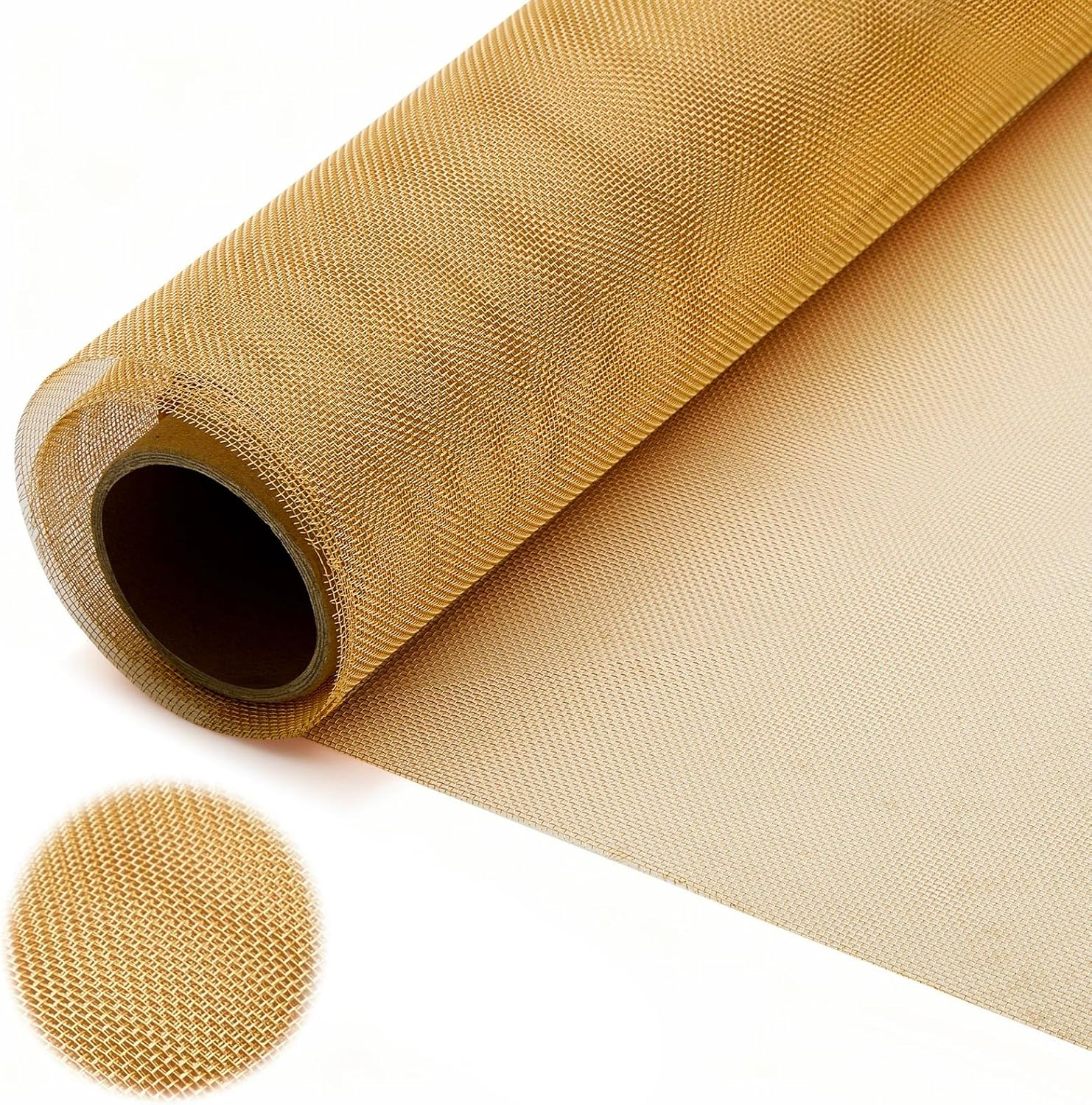 Bright Bronze Copper Mesh Screen, 36'' X 5Ft Heavy Duty 90% Copper 20 Mesh Insect Screen, Sturdy Wire Roll for Window Porch Patio Balcony Door Screening Replacement, Rodent Exclusion
