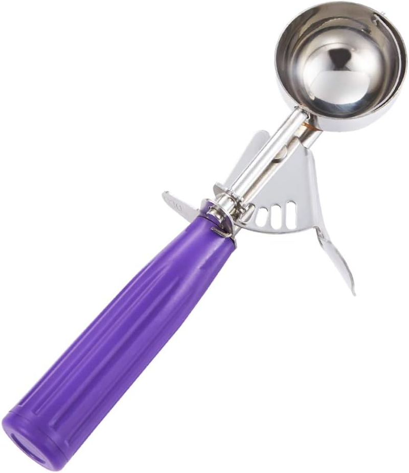 Cookie Scoop - #30 (1.22 Oz) - Disher, Portion Scoop, Food Scoop - Portion Control - 18/8 Stainless Steel, Purple Handle