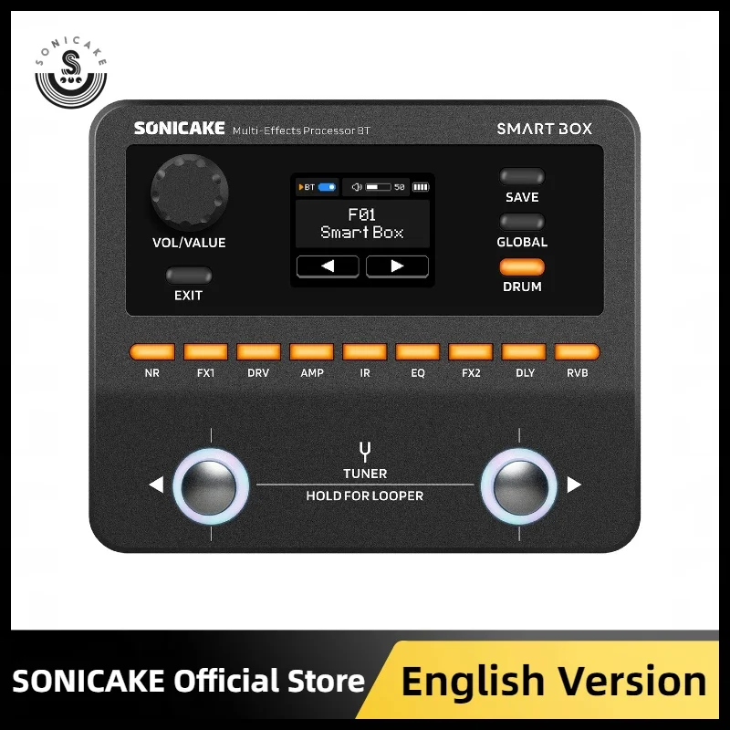 Smart Box Multi-Effects Processor for Guitar Bass 130+ Effects NAM/IR Support, Looper, Built-in Tuner/Metronome QME-20