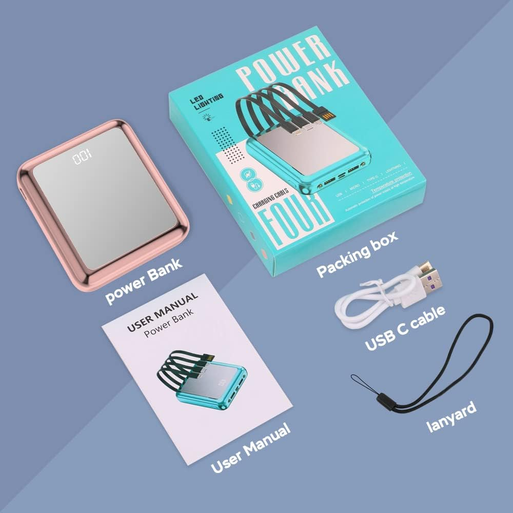 Portable Charger with Built in Cables, Power Bank with Cords Wires Small 1000... - Picture 9 of 14