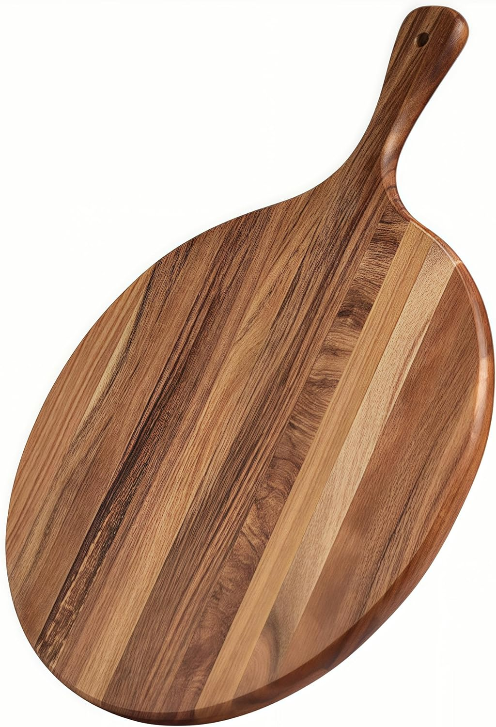 Acacia Wood round Cutting Board with Handle -16