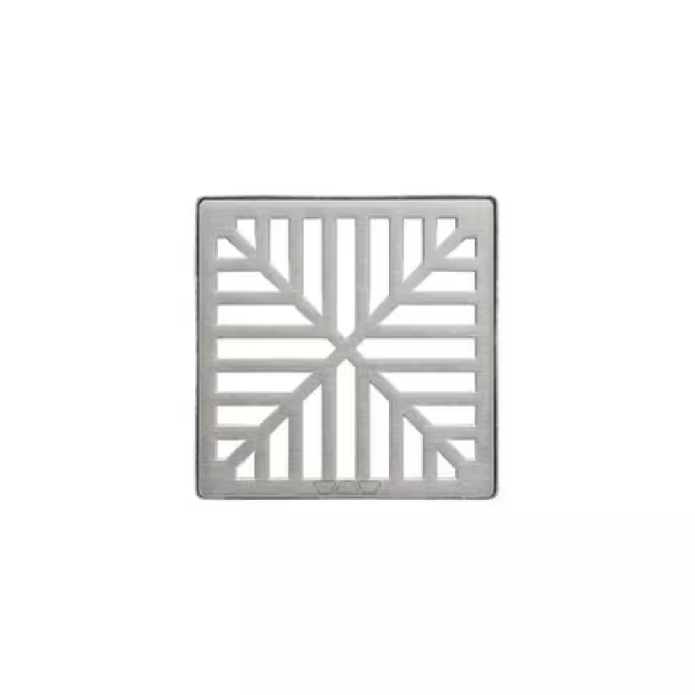Kerdi-Drain Grate 4 In. Brushed Stainless Steel Quad Floor Installation Kit for Accessory