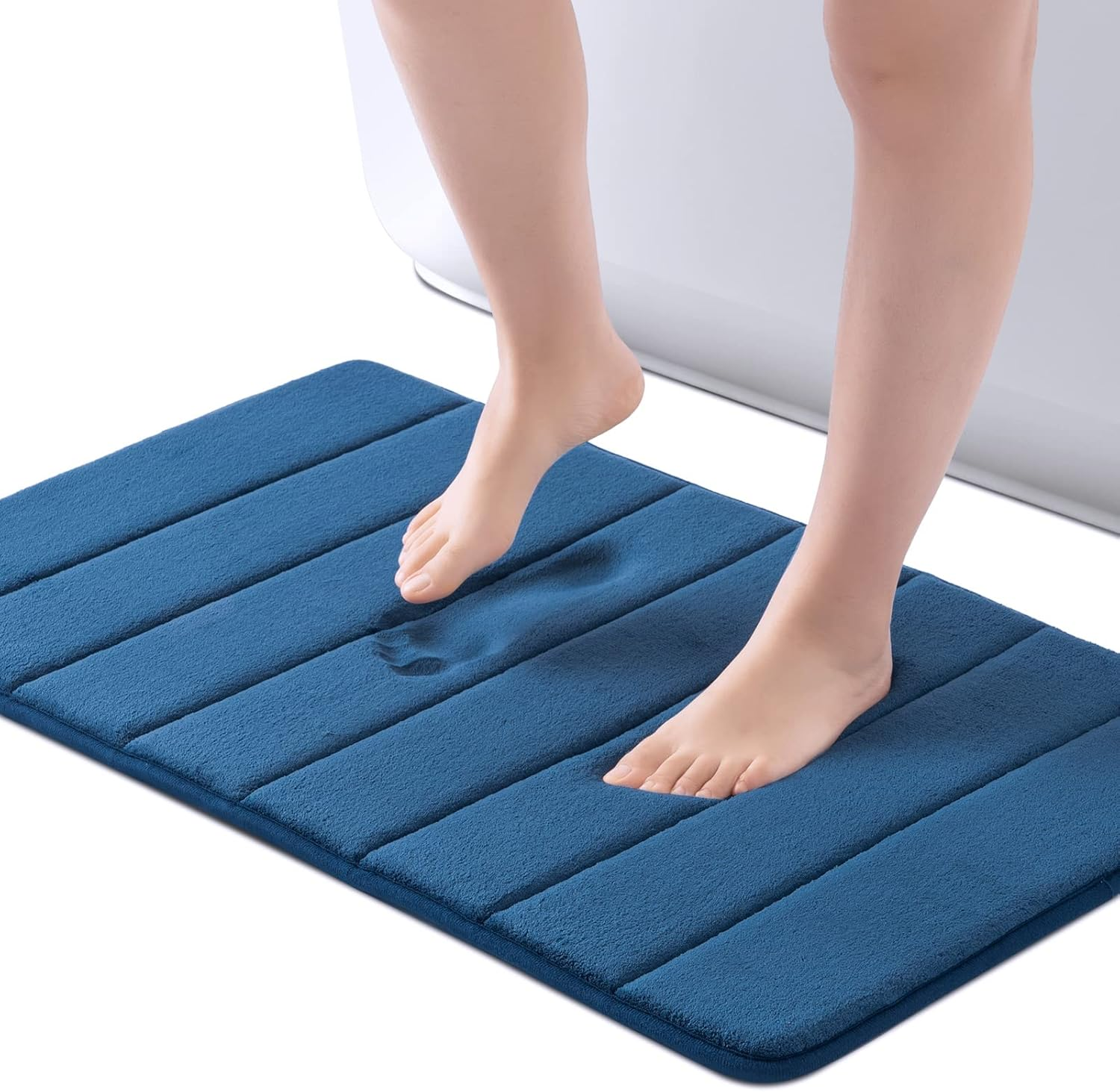 ROSMARUS Memory Foam Bath Mat 20” X 32”, Water Absorbent Shower Mat