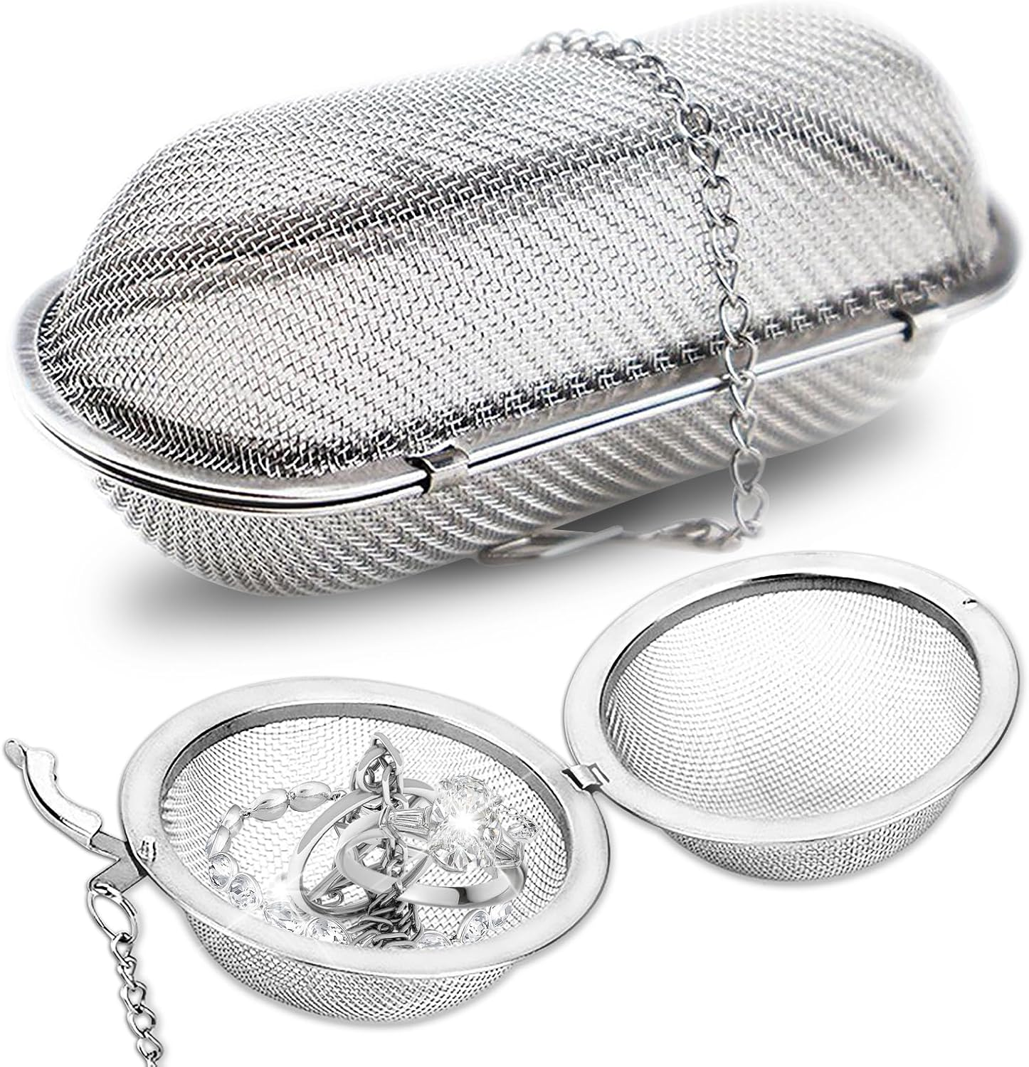 Ultrasonic Cleaner Basket, Stainless Steel Basket for Ultrasonic Jewelry Cleaner, Jewelry Steam Cleaner Basket Small Parts Washing Basket for Jewelry, Watch Parts