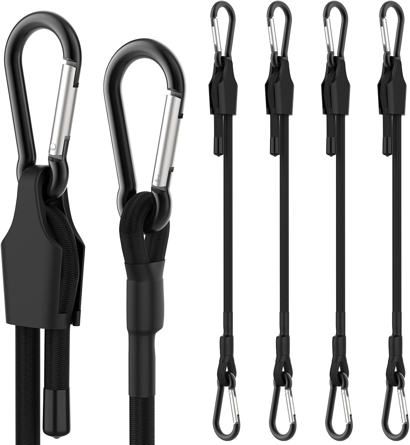 SDTC Tech 36 Inch Adjustable Bungee Cords with Carabiner Hooks,4 Pack Heavy Duty
