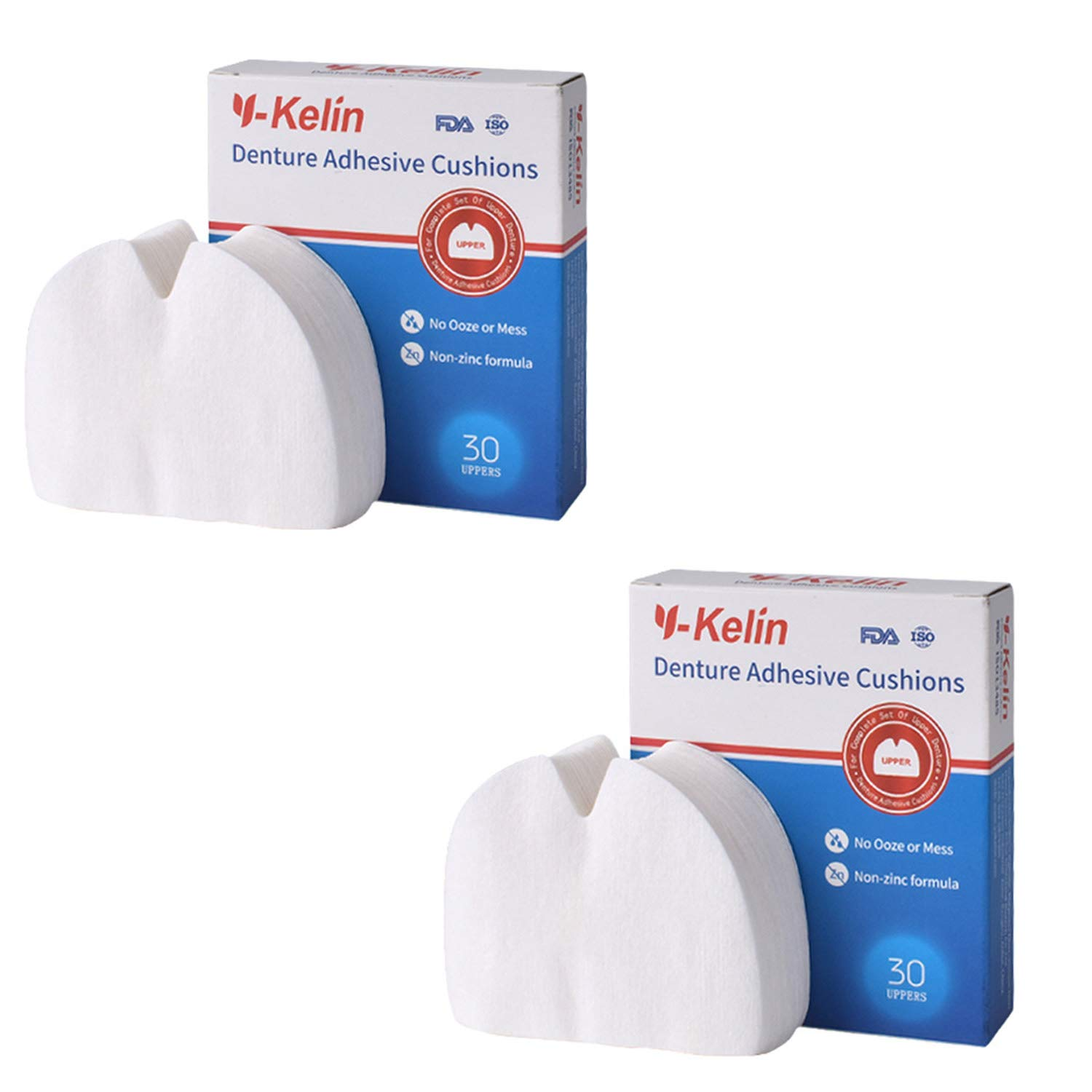 Denture Adhesive Cushion 30 Pads Upper Denture Adhesive Pads (Pack of 2) Natural Strong Hold Comfort Denture Cushions Denture Pads