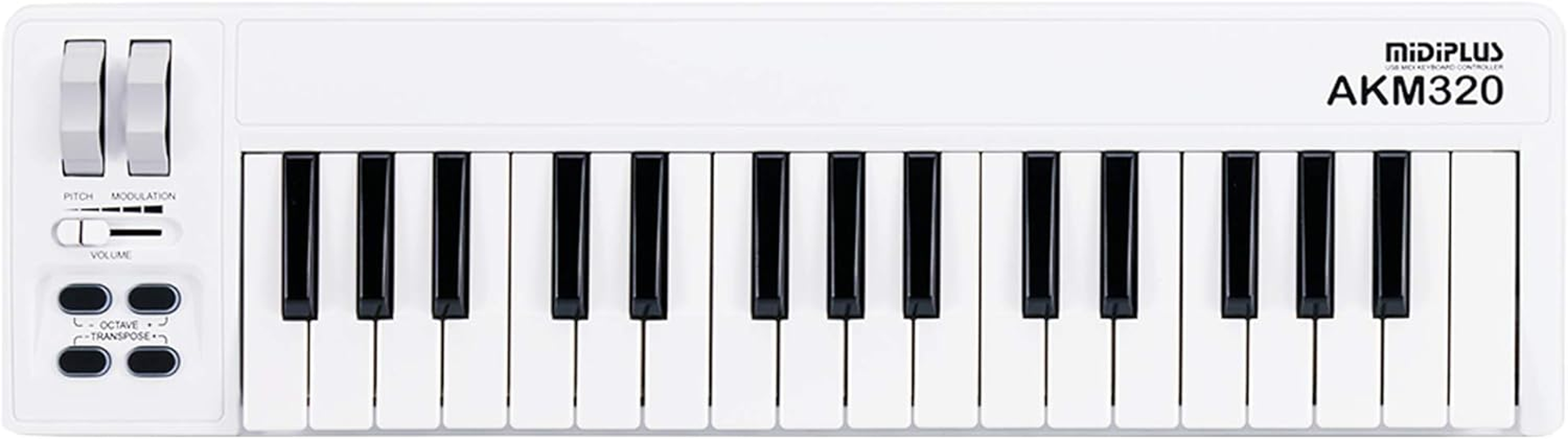Midiplus AKM320 32 Key MIDI Keyboard Controller, White
