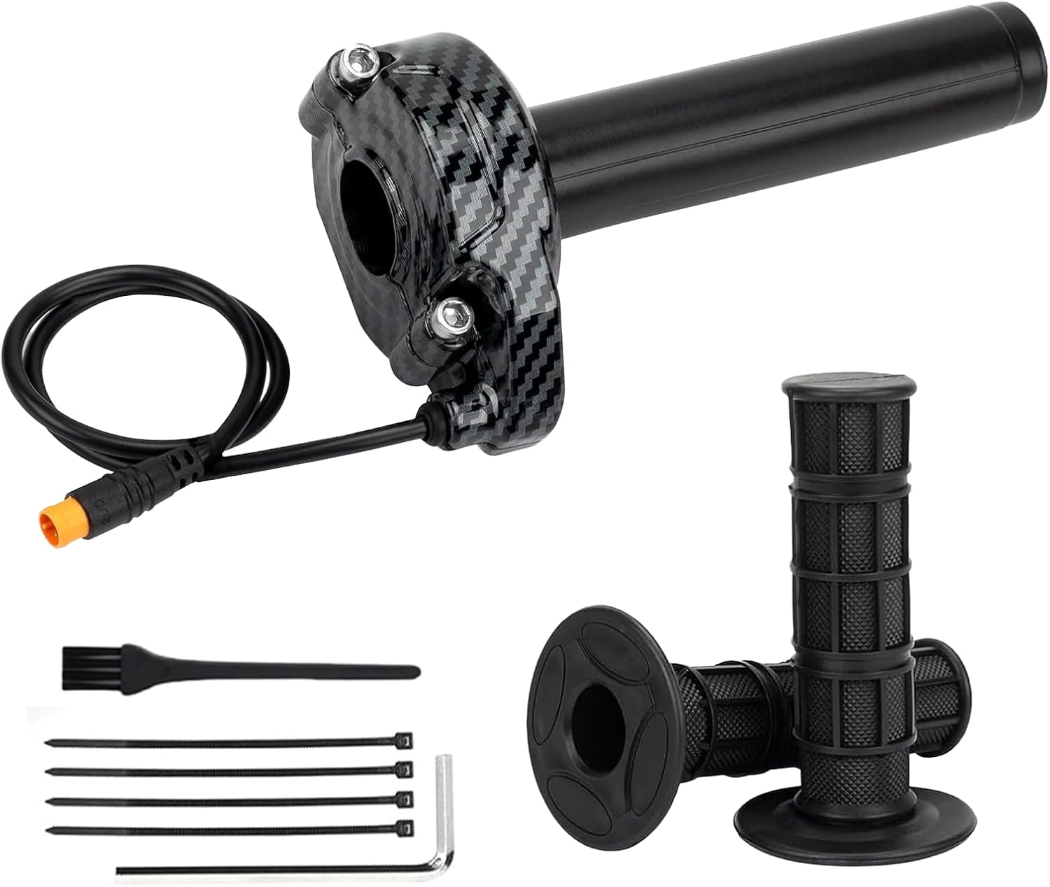 Ebike Full Twist Throttle for Macfox, 3 Pin Surron Style Throttle Grip Kit 12V-72V Compatible with HappyRun Freego Heybike Electric Dirt Bike