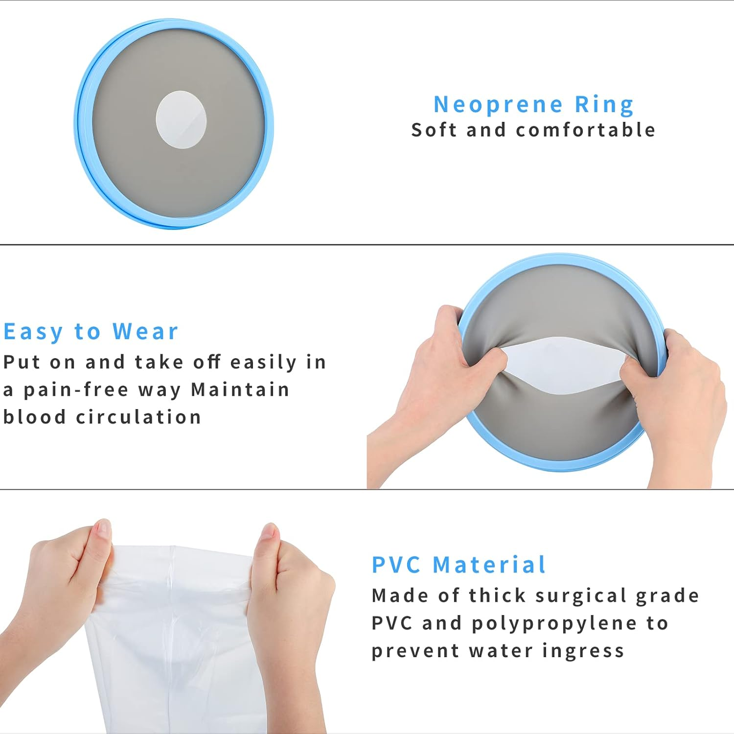 SUPERNIGHT Waterproof Foot Cast Cover for Shower& Bath, Reusable Sealed Water... - Picture 3 of 14