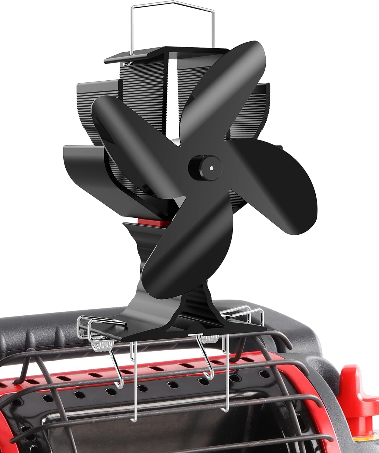 Wood Stove Fan Heat Powered Heater Fan with Hook for Indoor Outdoor...