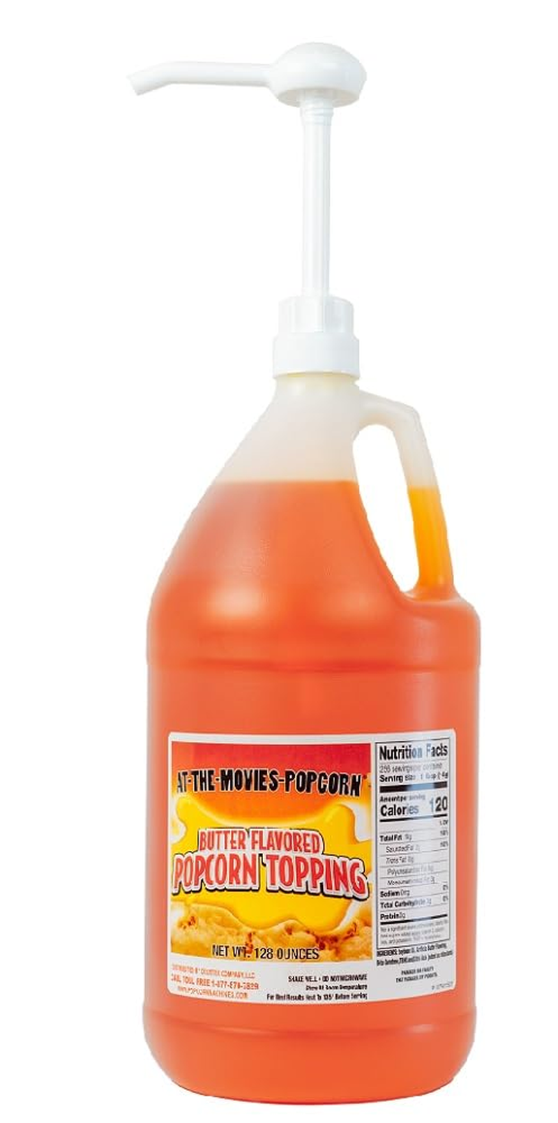 Buttery Flavor Popcorn Topping (Gallon W/Pump) Popcorn Machine Supplies Topping