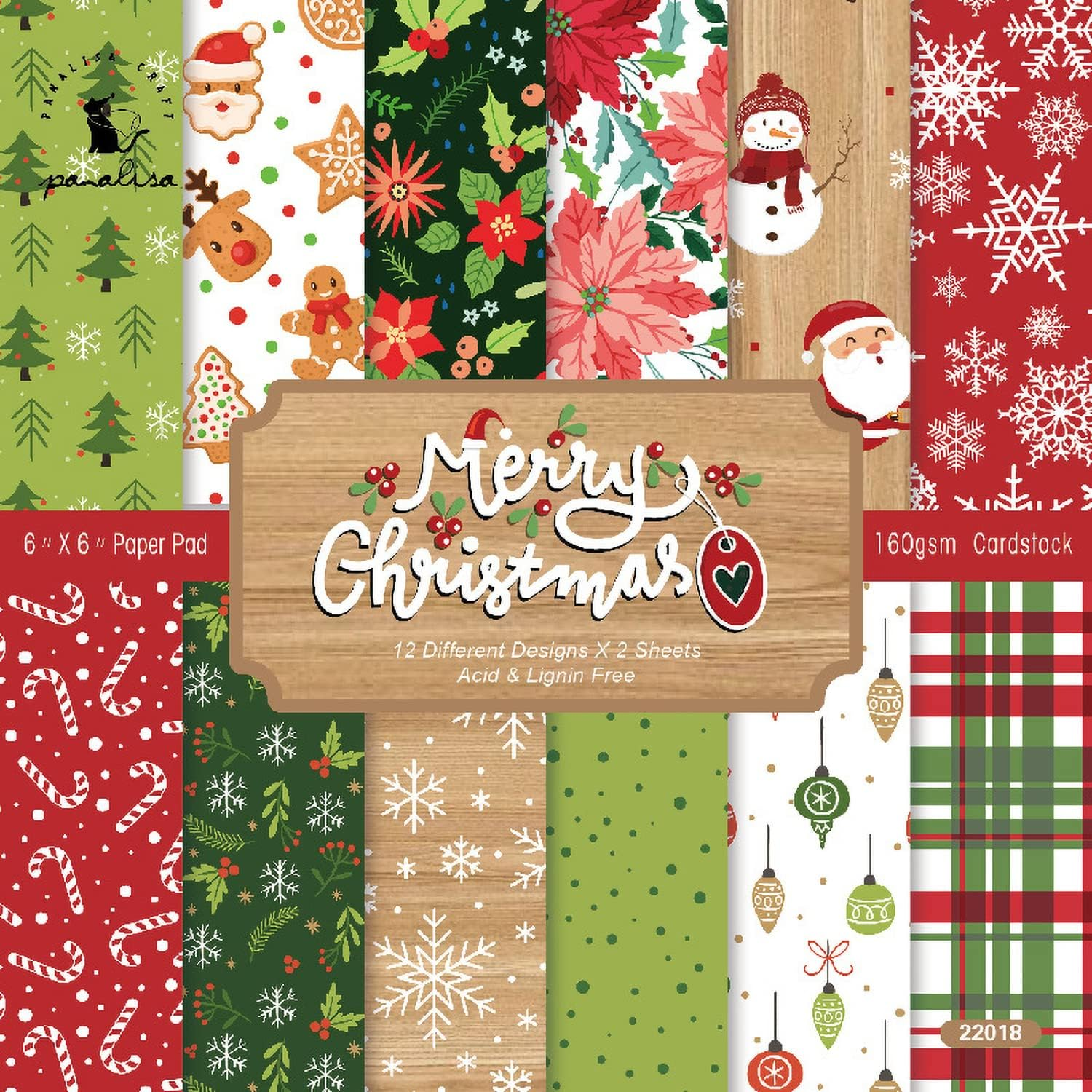 Christmas Scrapbook Paper Pad, 24 Sheets Scrapbooking Supplies, 6