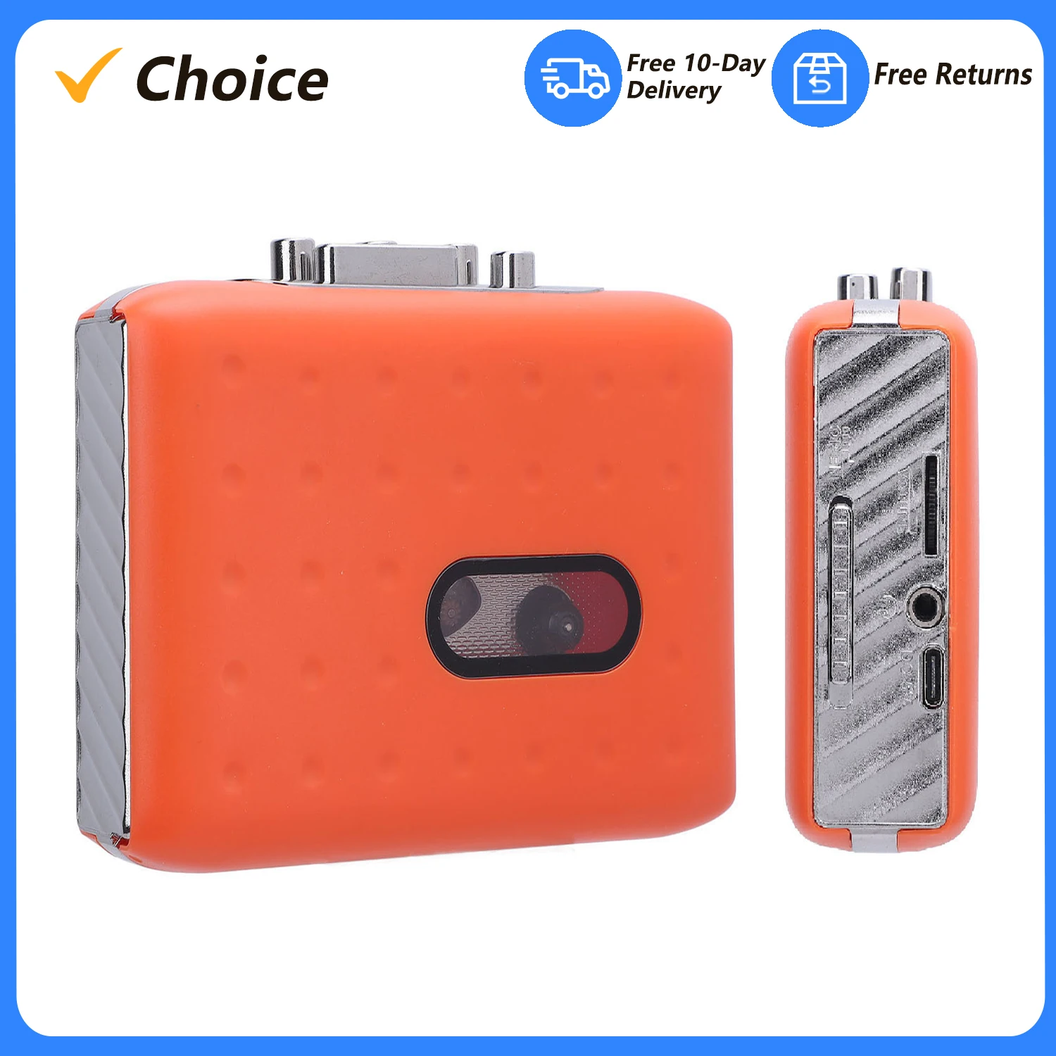 Cassette Player Cassette To Digital Converter 3.5mm Headphone Jack Fast Forward and Rewind with Built in Microphone for Walking