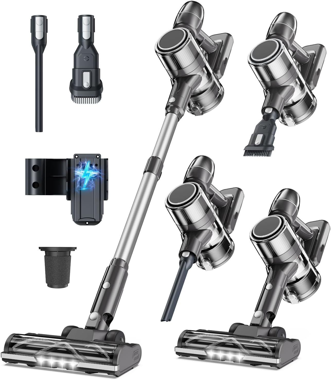 Aspirapolvere Senza Fili Scopa Elettrica - Potente Filo Batteria Cordless Vacuum Cleaner Scope Elettriche Sacco Portatile Ciclonico Silenzioso per Divano Tappeti Parquet Pavimenti Peli Di Animali