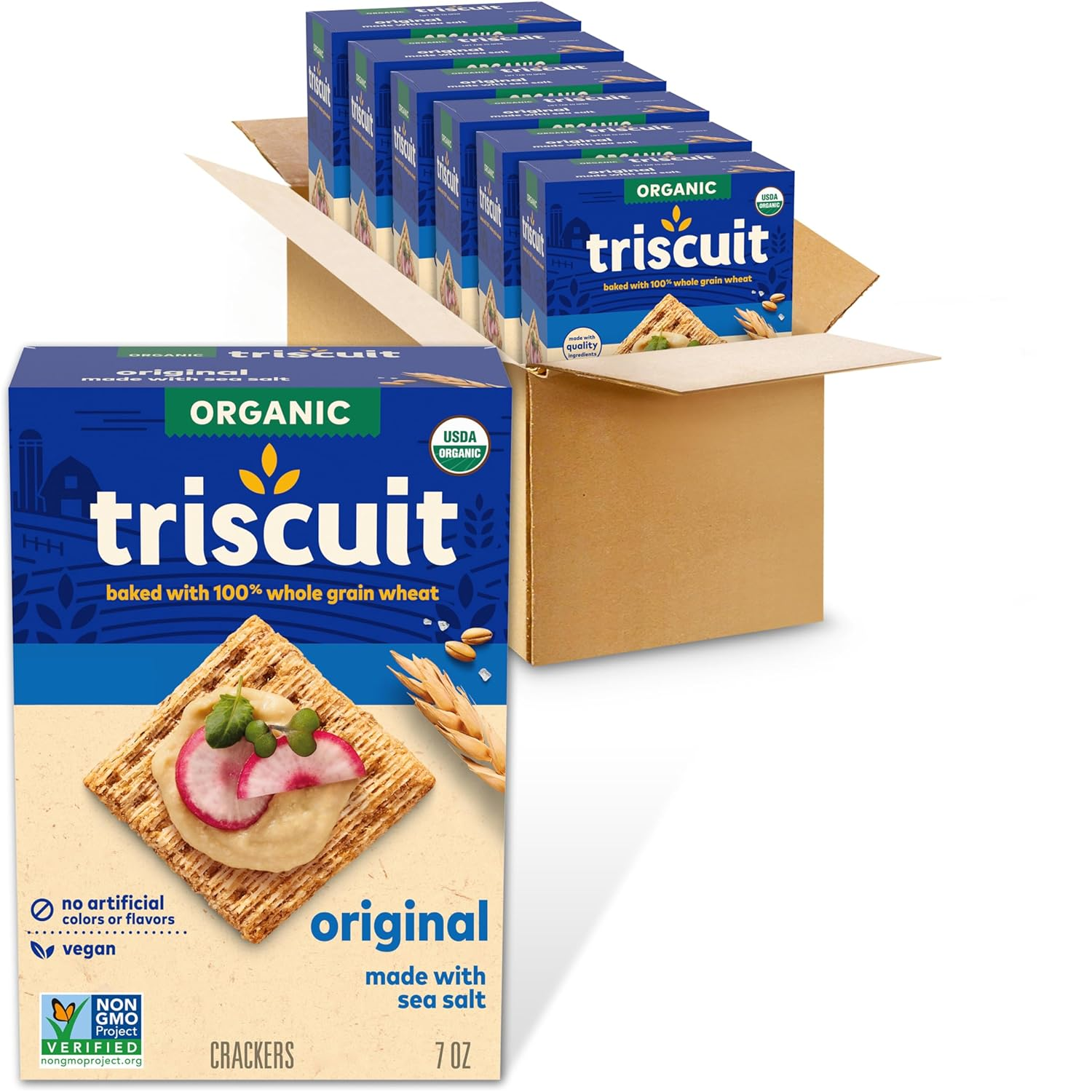 Triscuit Organic Original Whole Grain Wheat Crackers Organic Crackers Vegan C...