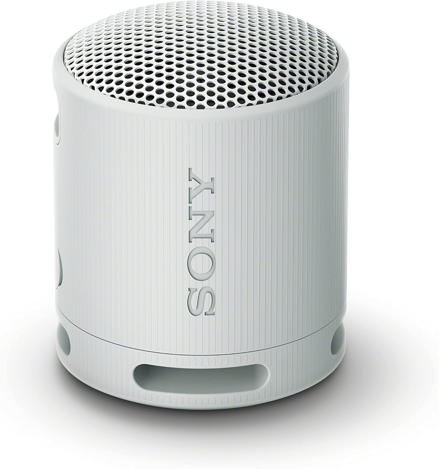 Sony SRS-XB100 Wireless Bluetooth Portable Lightweight Super-Compact Travel Speaker, Durable IP67 Waterproof & Dustproof Shower Speaker, 16 Hr Battery, Versatile Strap, Hands-Free Calling, Light Gray