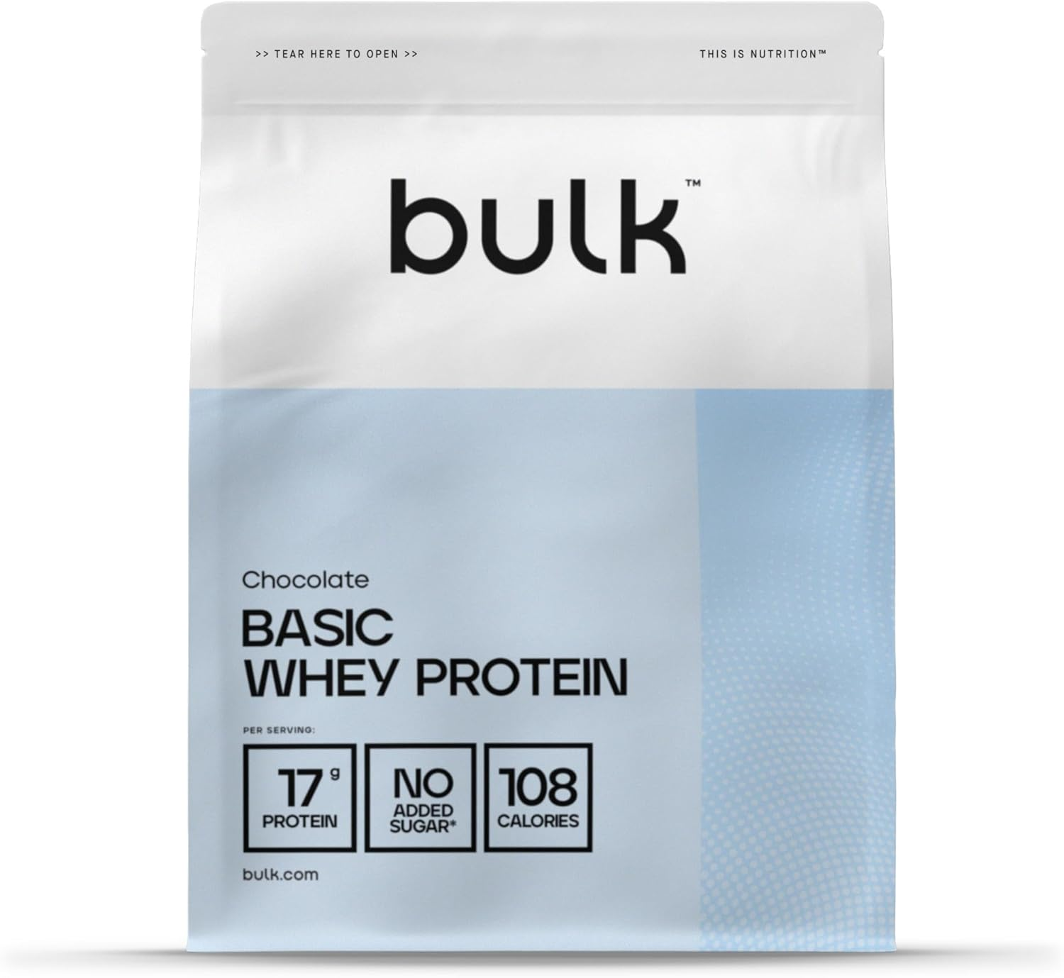 Bulk Basic Whey Protein Powder | Chocolate | 1.25 Kg | 41 Servings | up to 18G Protein per Serving | Low Sugar | Fast Absorbing Formula | Gym Supplement Supports Muscle Growth & Recovery