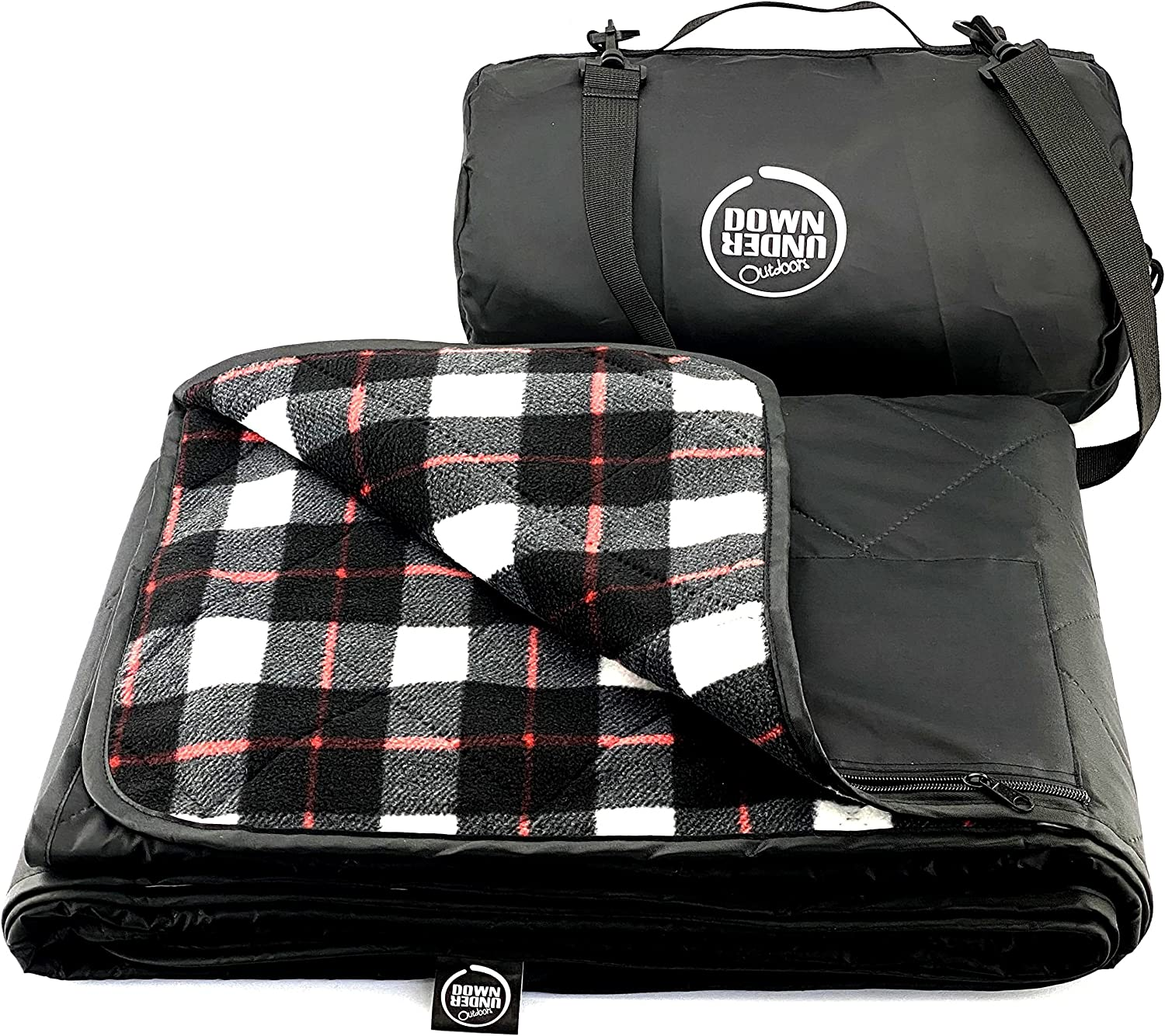 Large Waterproof Windproof Extra Thick 350 GSM Quilted Fleece Stadium Blanket, Camping Picnic Outdoor & Beach, Machine Washable 82 X 55