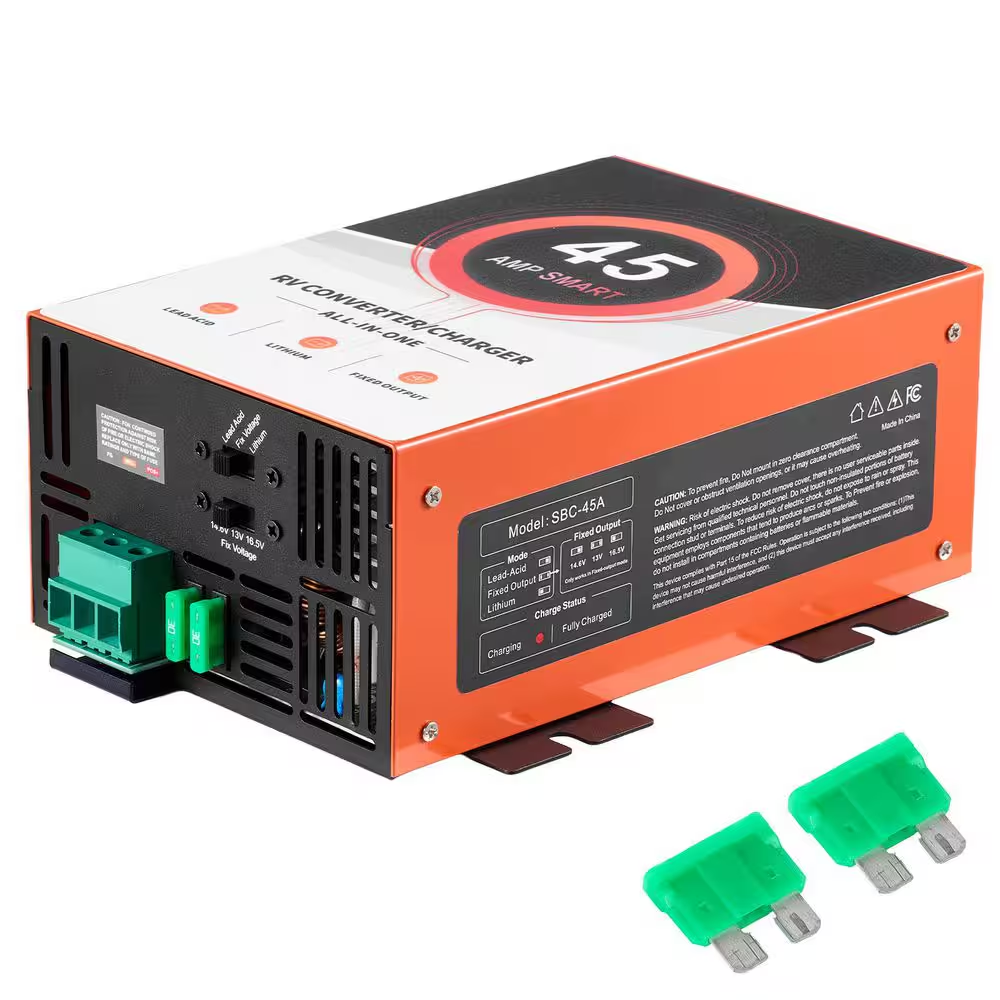 RV Power Converter, 45 Amp, 110V AC to 12V DC RV Converter Battery Charger, Multi Stage Smart Charging, 13V-16. 5V Range