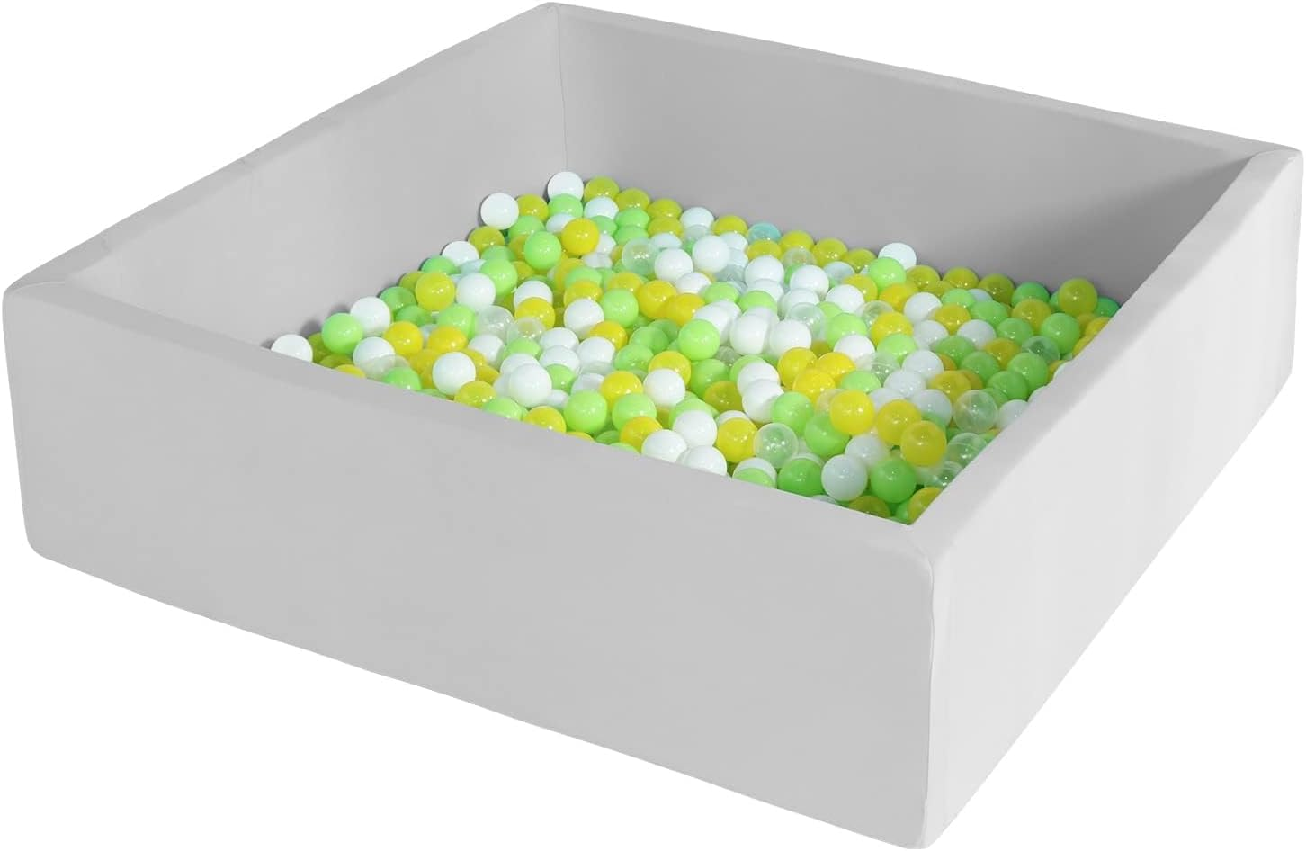 Extra Large Foam Ball Pit for Toddlers Kids Square Soft Ball Pool Ideal Gift Play Toy for Children Kiddie Pools - Light Gray