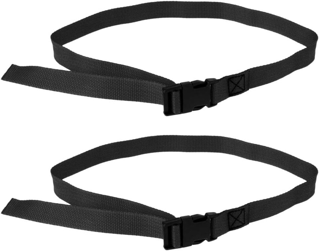 Pack of 2 Golf Trolley Webbing Straps with Buckle, Adjustable Cord Belts Nylon Webbing Strap for Backpack Laggage, Black