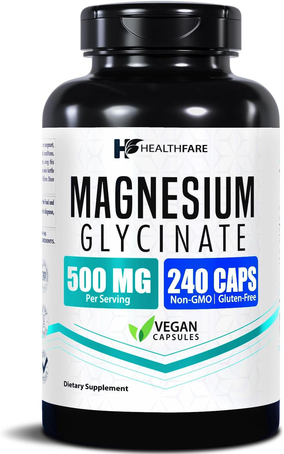 Magnesium Glycinate 500Mg | 240 Veg Capsules | High-Absorption Chelated Magnesium | Gluten-Free | Non-Gmo | Made in the USA