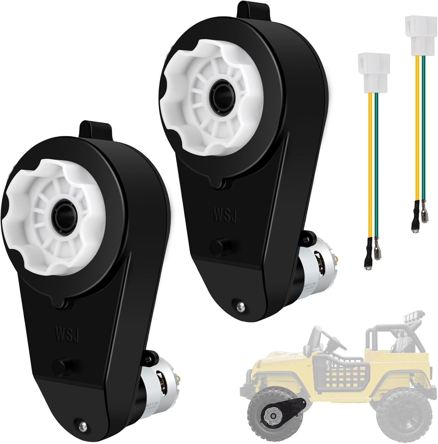 2PCS 12V Powered Wheels Motor Gearbox for 12V Ride on Toys Car Replacement