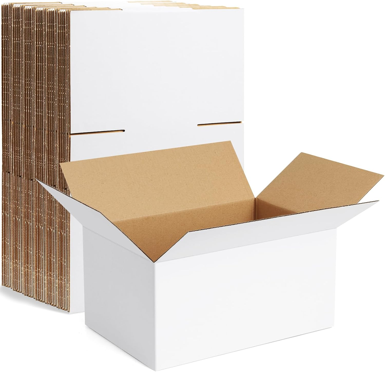 10 Pack 10X7X5 Inch Small Shipping Boxes White Corrugated Cardboard Boxes Mailer for Small Business, Mailing Boxes for Packaging Bulk
