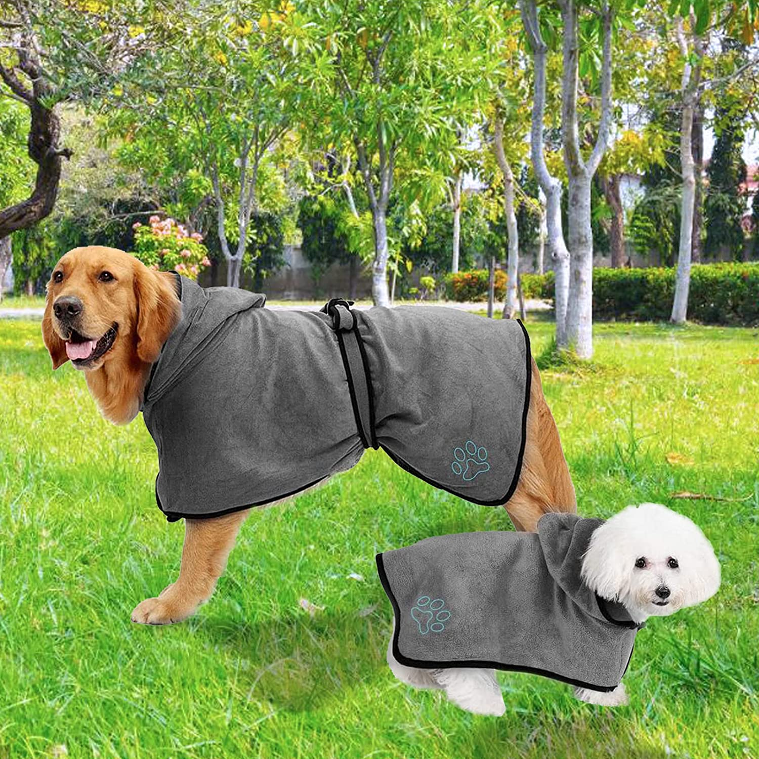 Kajiewo Dog Drying Coat - Dog Bathrobe Towel - Microfibre Material Fast Dryin... - Picture 7 of 7