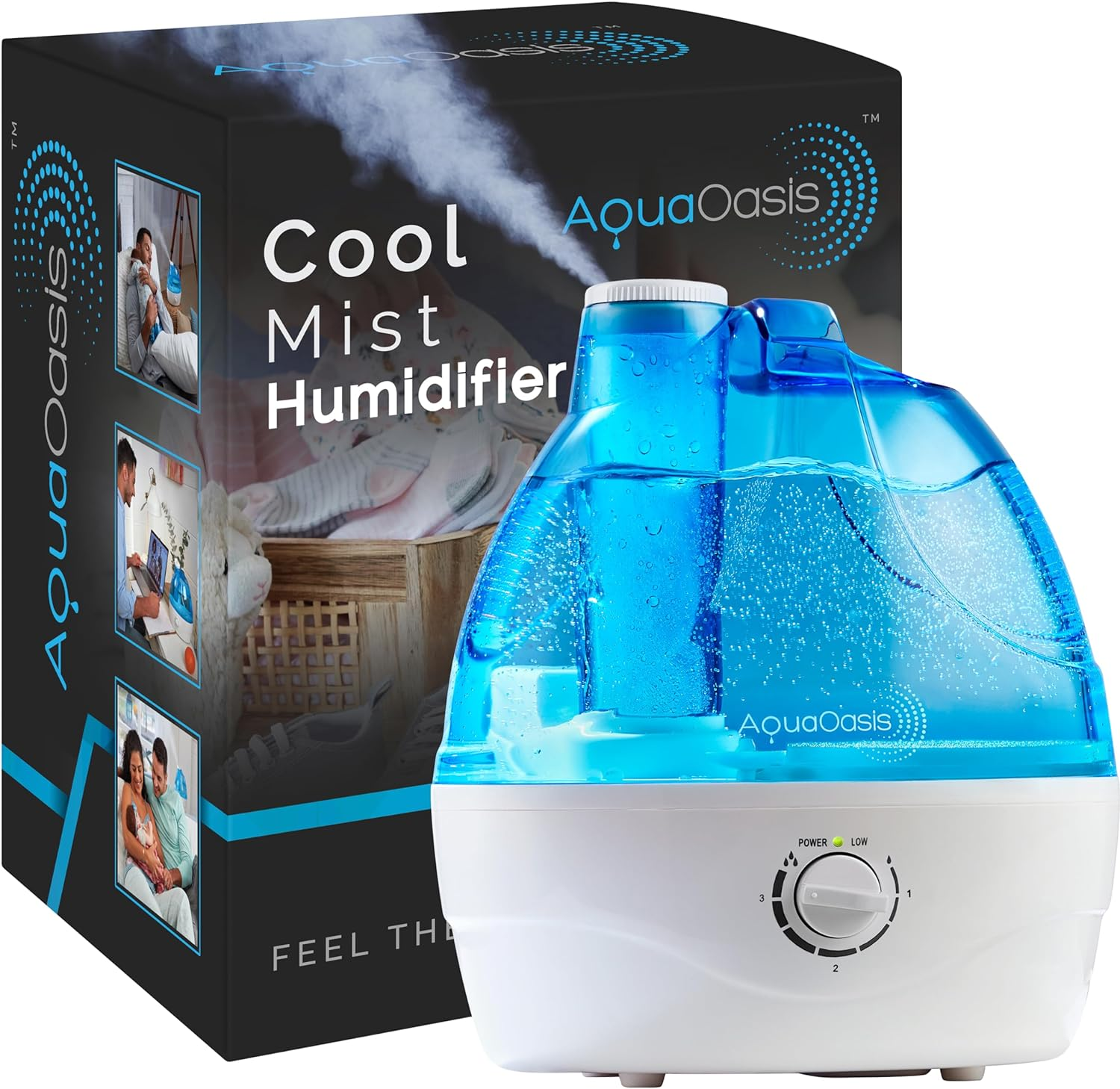Cool Mist Humidifier (2.2L Water Tank) Quiet Ultrasonic Humidifiers for Bedroom