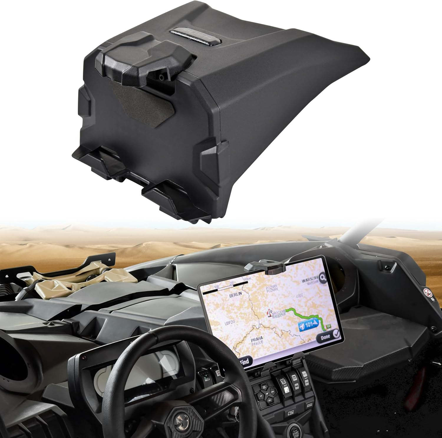 SAUTVS Electronic Device Tablet Phone Holder for Can-Am Maverick X3 2017-2025 Accessories, X3 Electronic Device Mounts with Storage Box Organizer Tray, Replace #715002874
