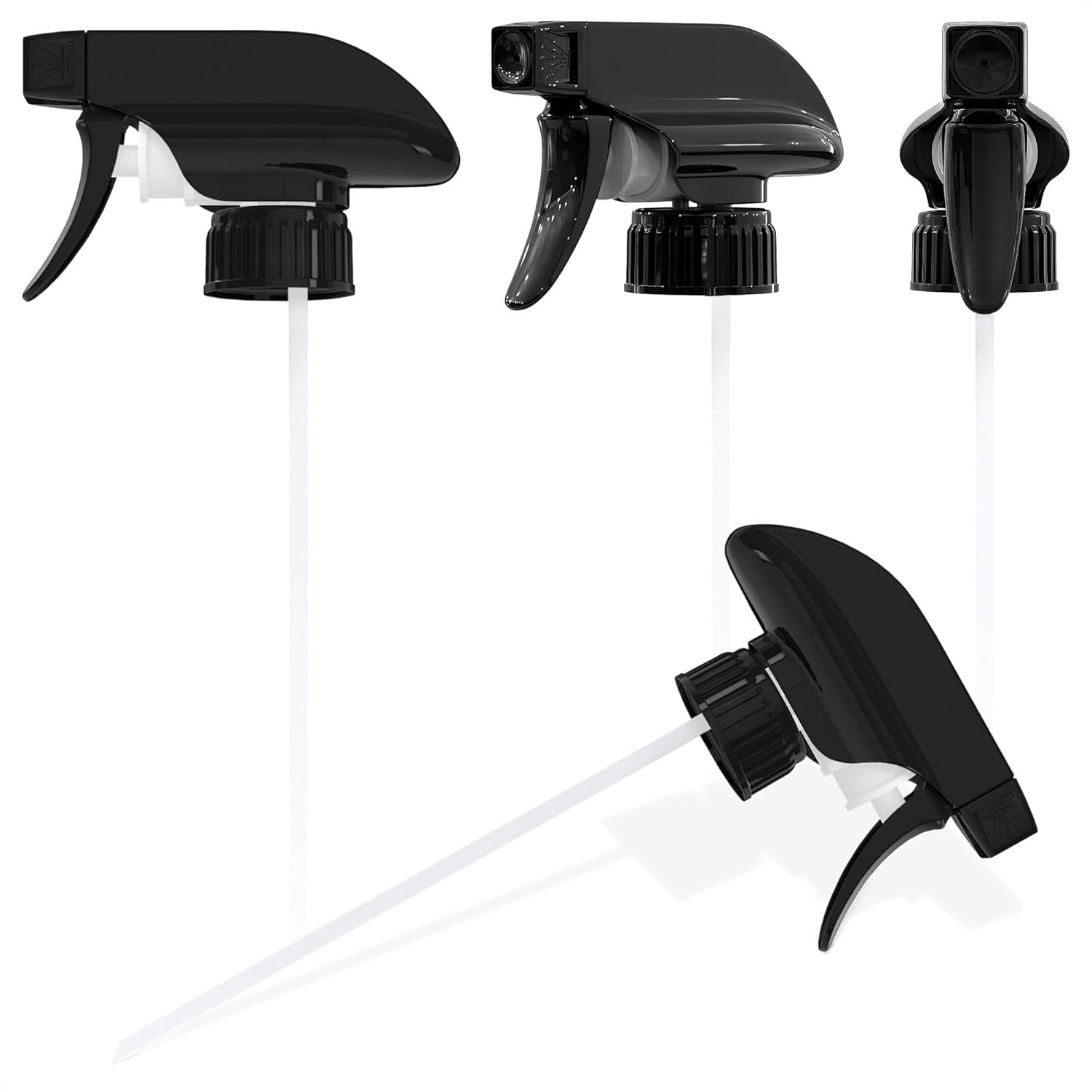 4 Pcs Spray Nozzle for Bottles - Spray Bottle Tops Replacement, Durable Plastic, Adjustable Length, 2 Spray Modes, Fits 8 Oz and 16 Oz Bottles, Good Sealable Fit for Home and Garden Use