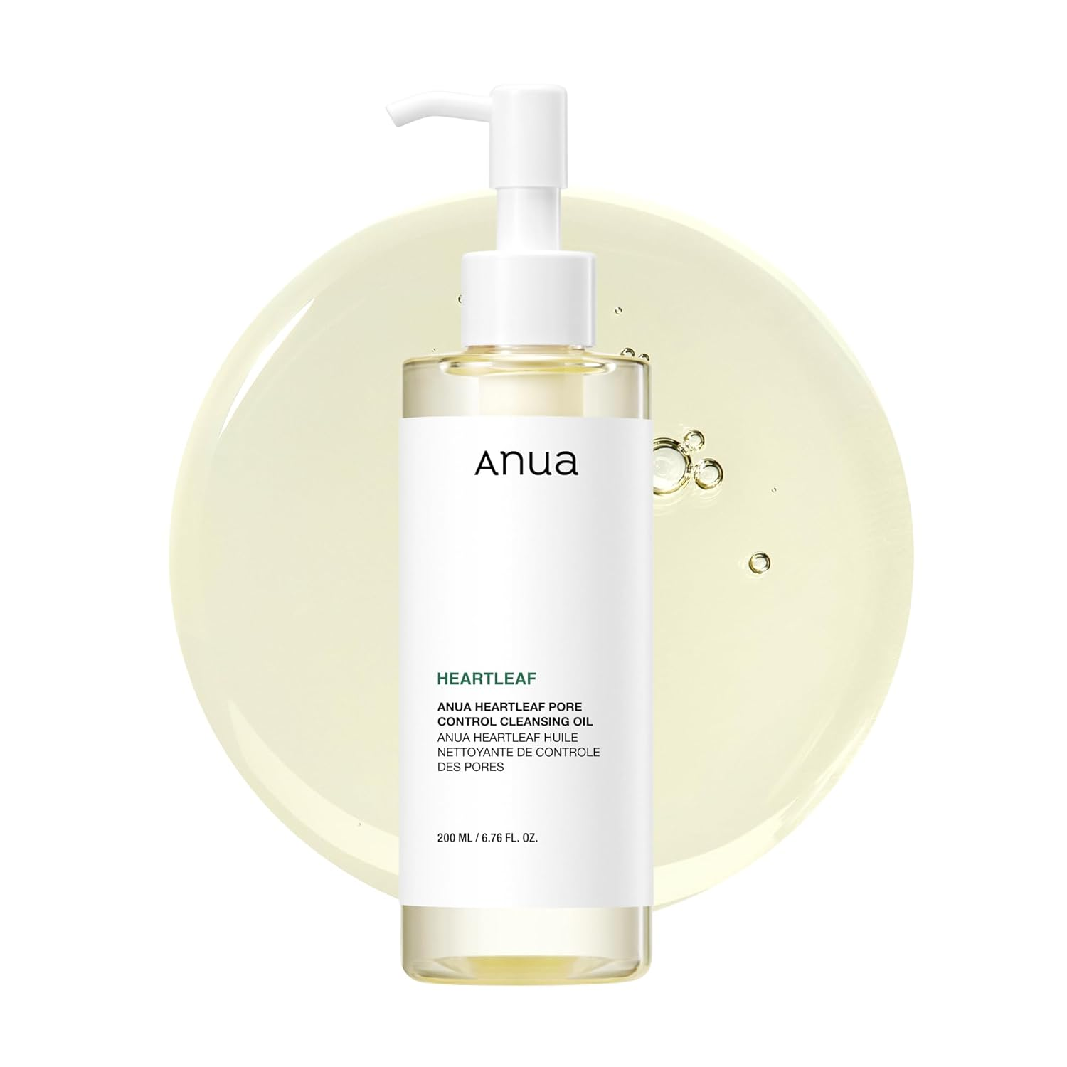 Anua Heartleaf Pore Control Cleansing Oil, Oil Cleanser for Face, Makeup Blackhead Remover, Korean Skin Care 6.76 Fl Oz(200Ml) (Original)