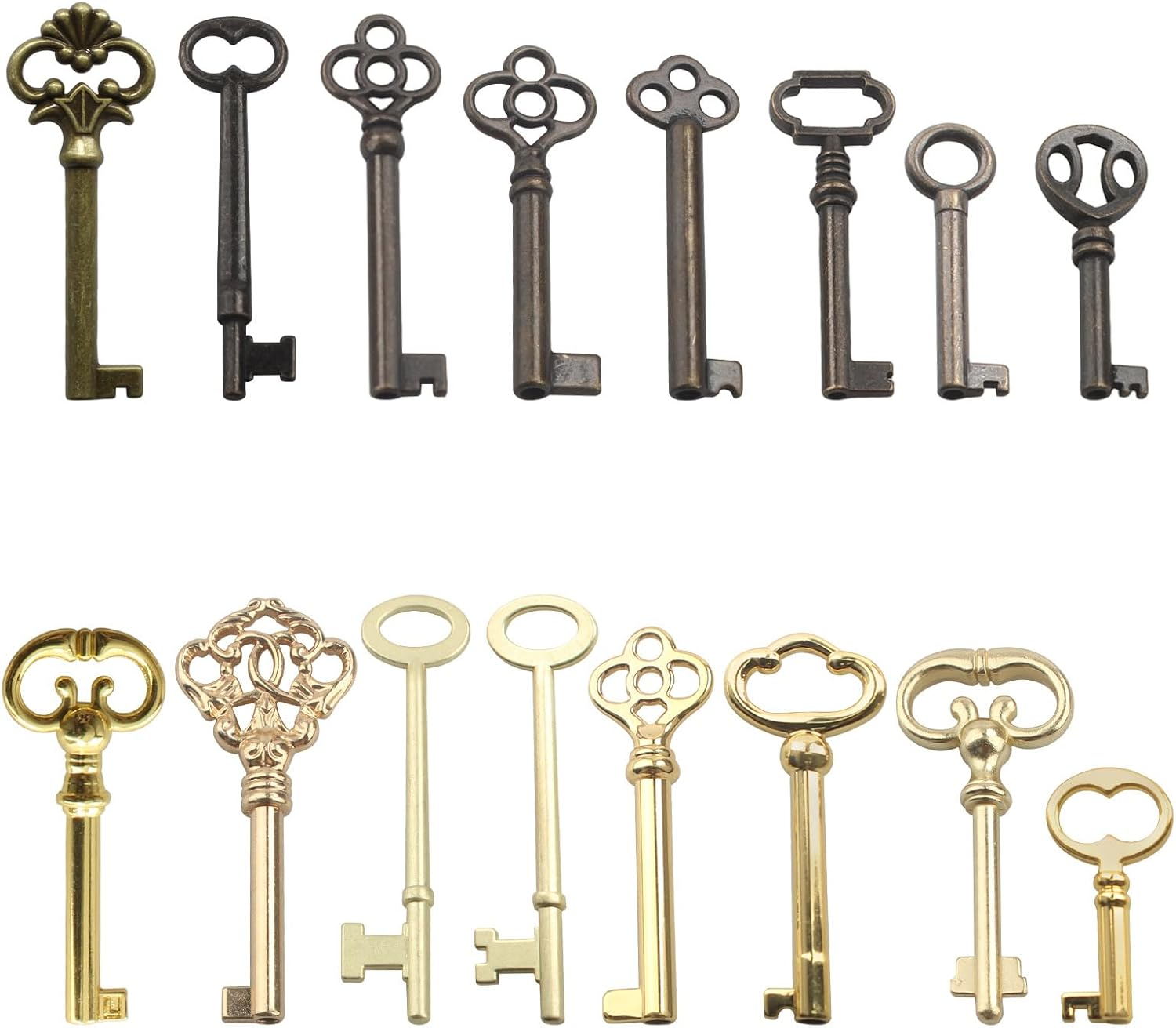 16 Pcs Skeleton Key Set,Key Replacement,Skeleton Keys for Antique Furniture,Gran