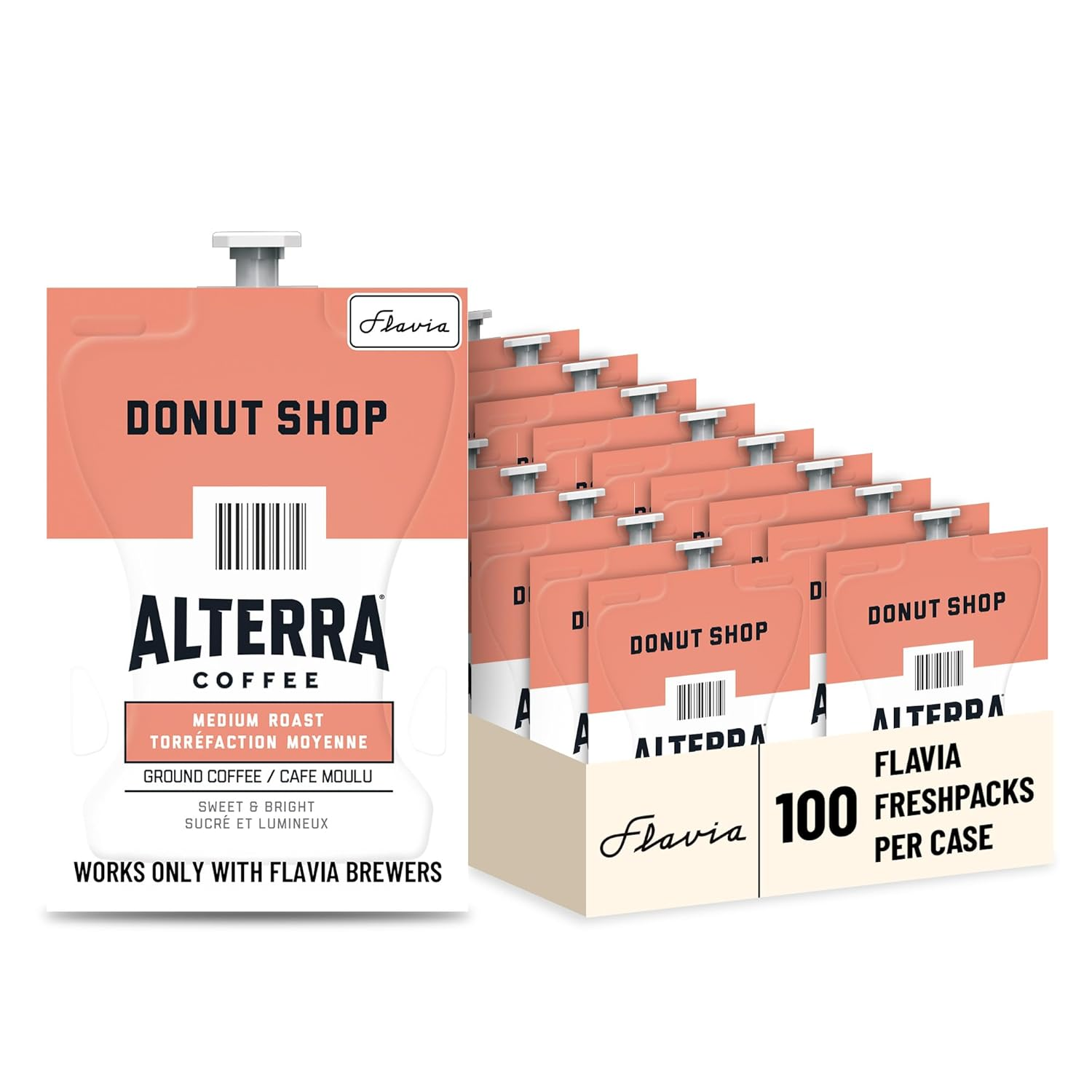 Alterra Donut Shop Coffee Freshpacks - Medium Roast, 100 Count