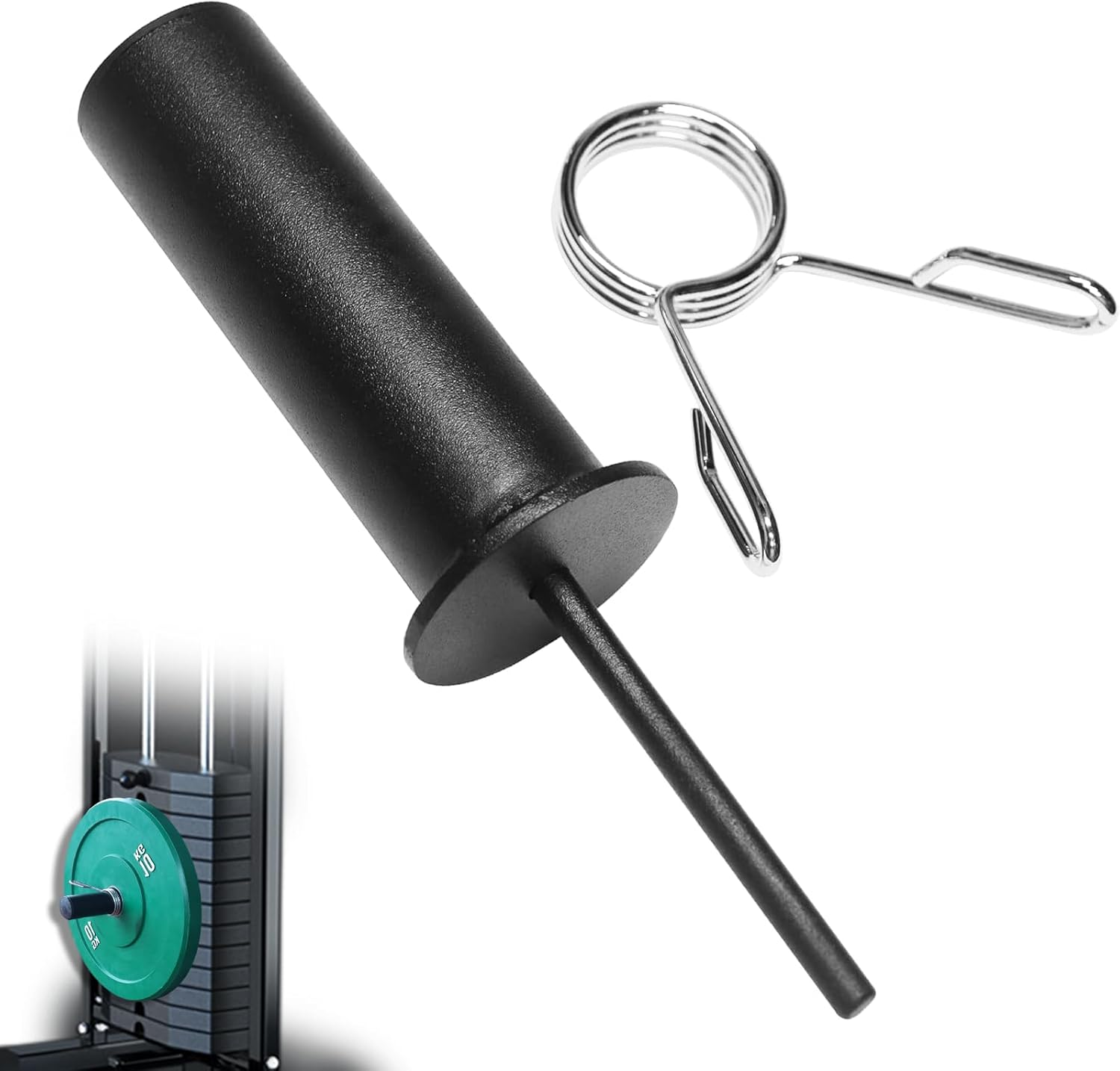 Weight Stack Pin with Spring Clip Collar Weight Stack Extender Pin for Cable Machines and Functional Trainers Commercial Home Gym Accessories