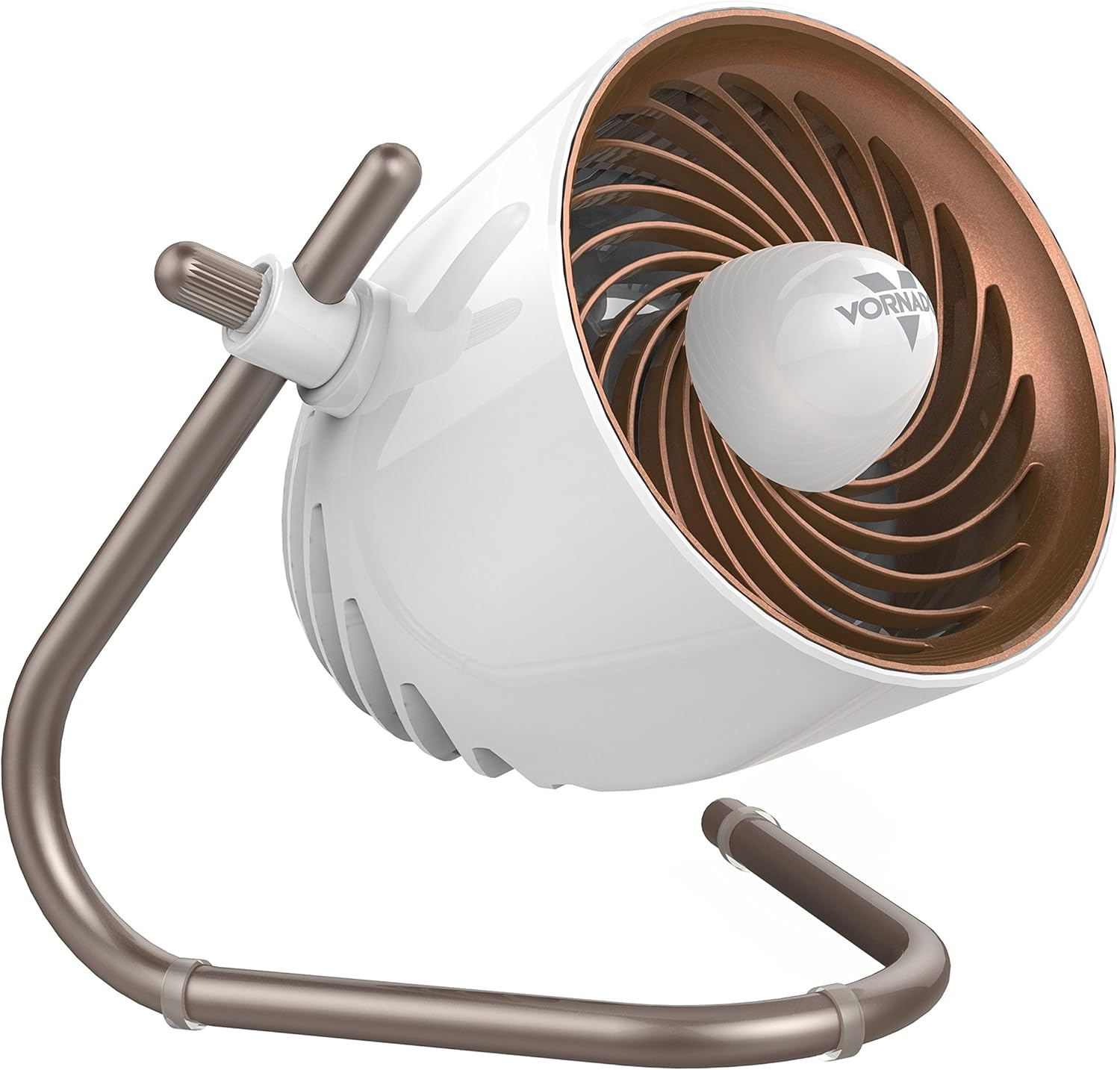 Pivot Personal Air Circulator Fan, 6-Inch, Quiet Portable for Travel, 3 Speed Settings, Targeted Cooling Airflow, 360-Degree Adjustable Axis, Fan for Bedroom, Office, and Desktop, Copper
