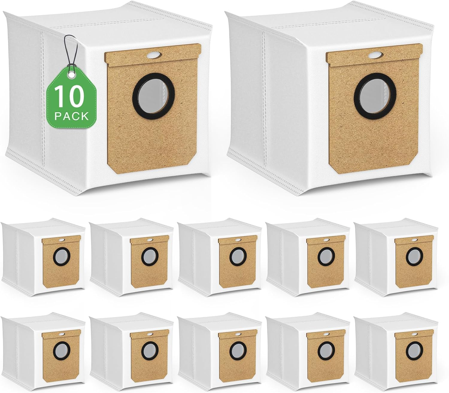 10 Pack Replacement Dust Bags for Eufy L60/ L50 Hybrid Robot Vacuum with Self Empty Station, 2.5L L60/ L50 Replacement Bags for Haier H9+, Conga Home 10000, 8090 Ultra, 9090 AI Vacuum Cleaner